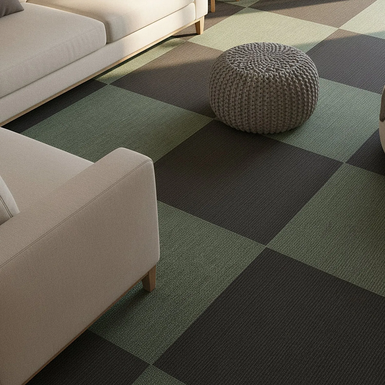 Wall-to-wall carpet - Almeria Carpet tiles 24 pcs (black)