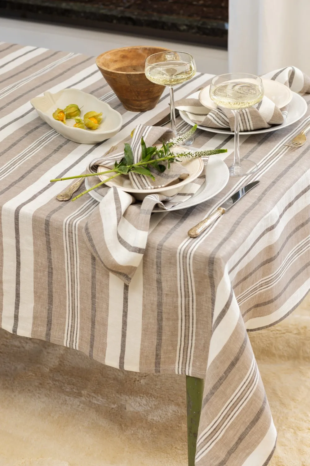Linen napkin 2-pack - Ilse (brown/multi)