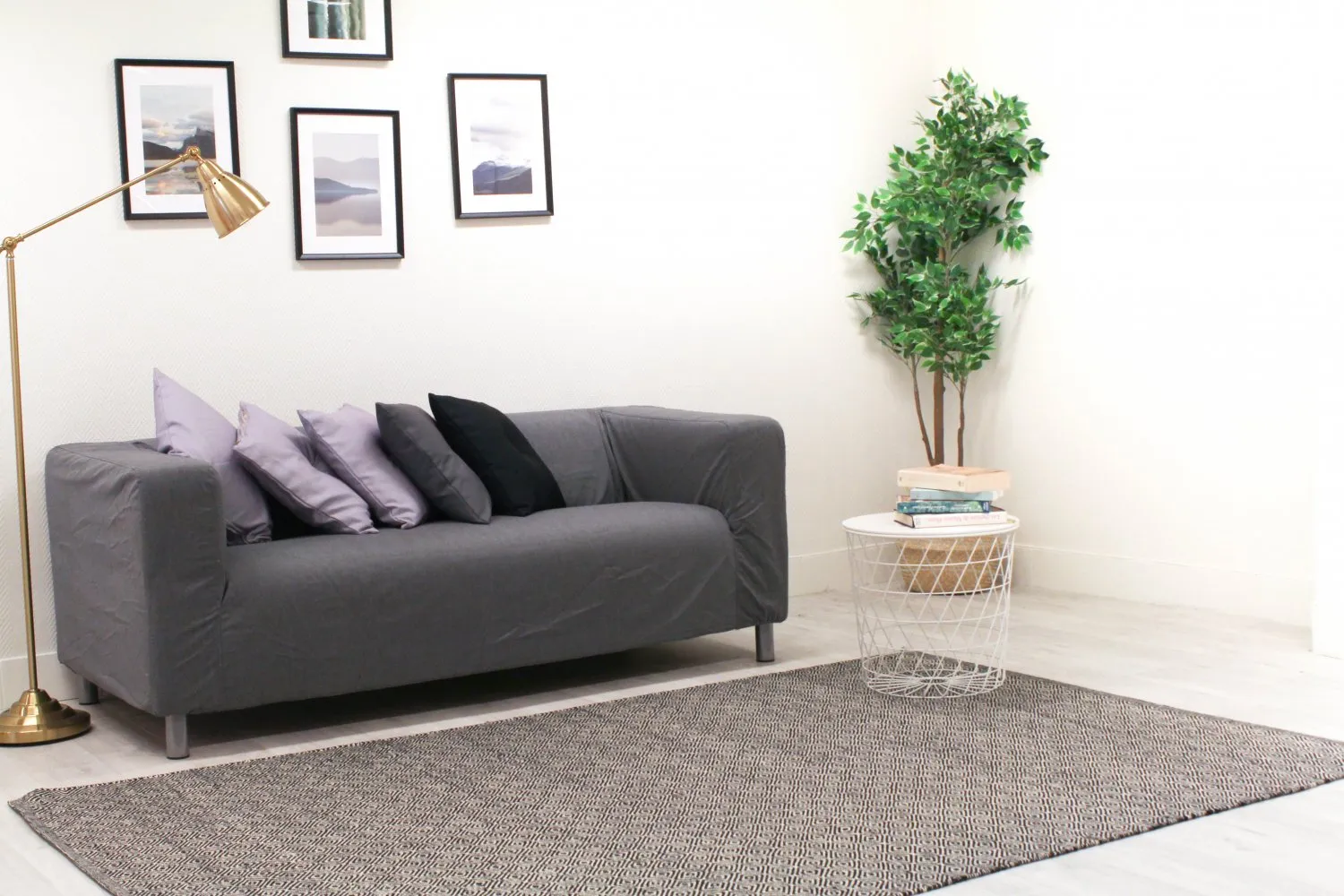Wool rug - Varella (black/white)