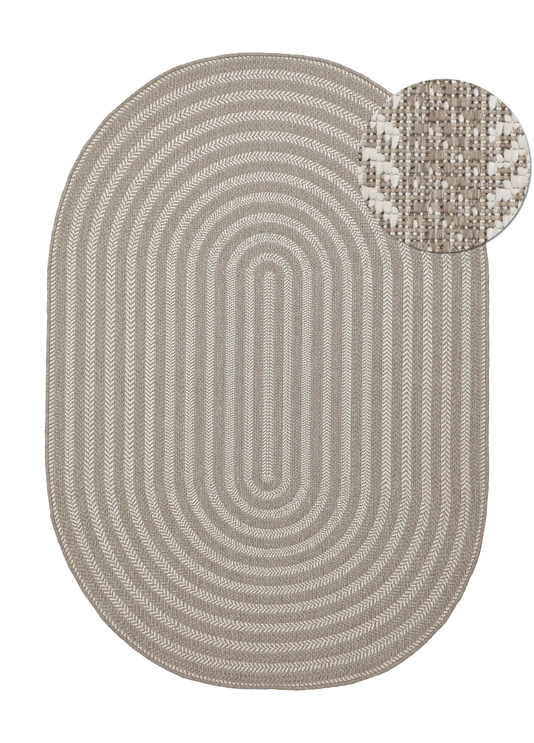 Oval rug - Indoor/outdoor Leander (beige)
