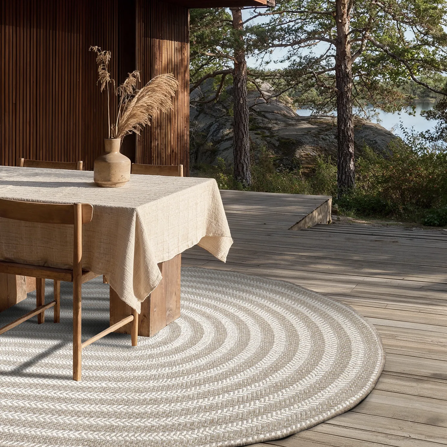 Oval rug - Indoor/outdoor Leander (beige)
