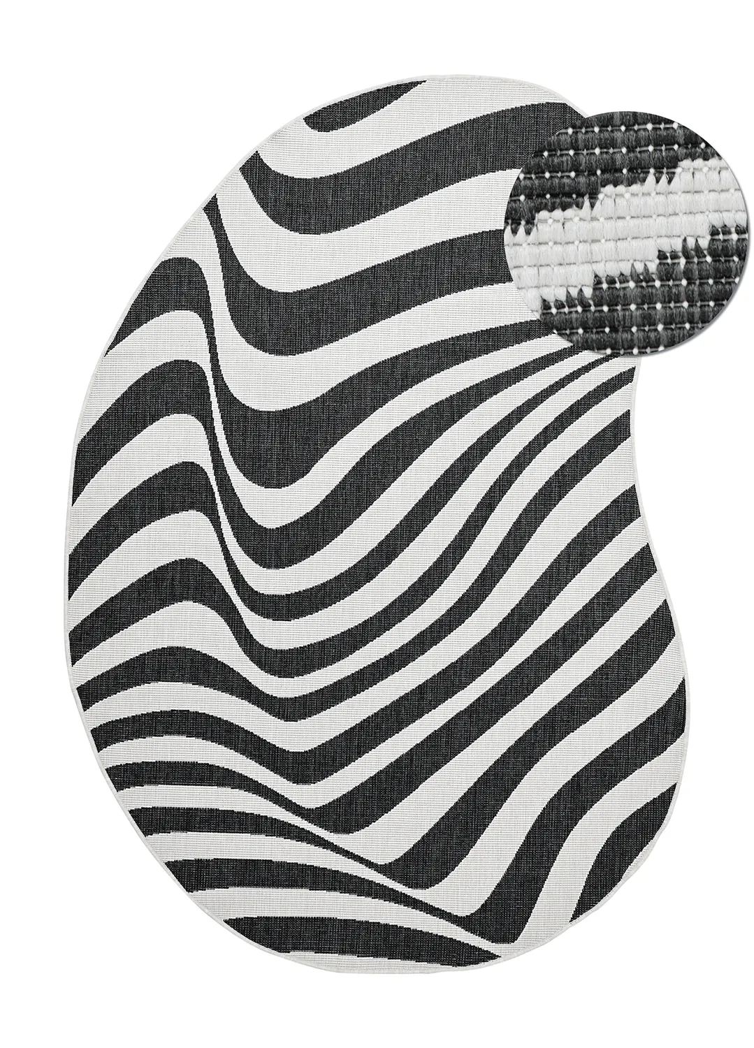 Indoor/Outdoor rug - utomhusmatta - Remina (black/white)