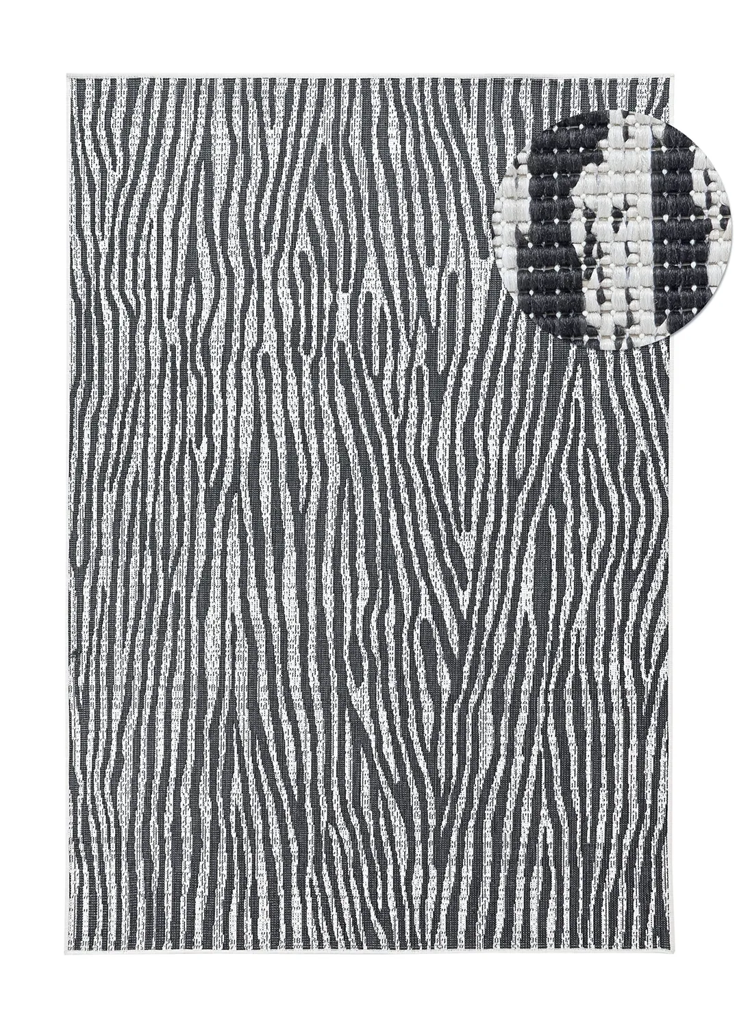 Indoor/Outdoor rug - utomhusmatta - Vaura (black/white)