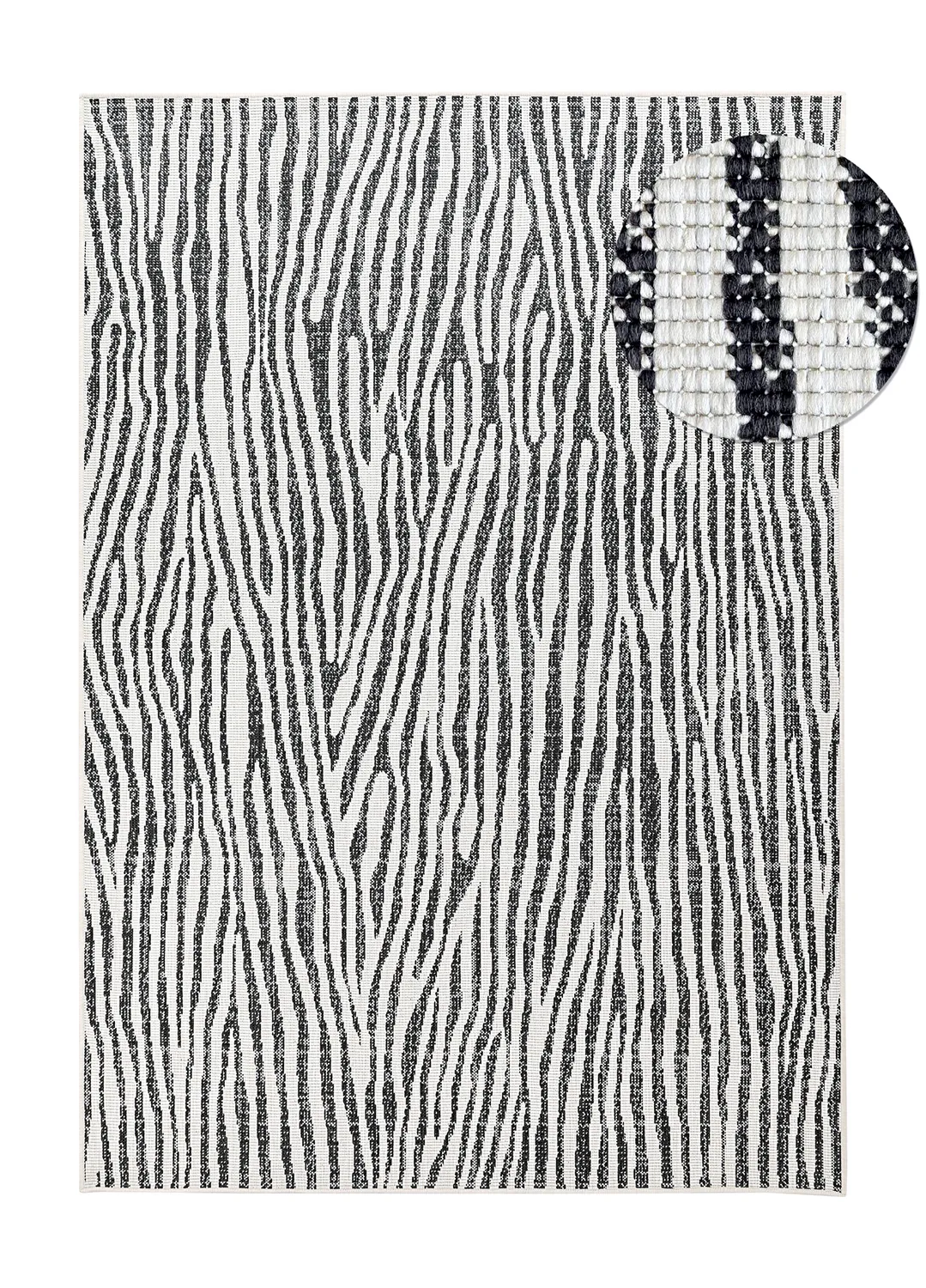 Indoor/Outdoor rug - utomhusmatta - Vaura (black/white)