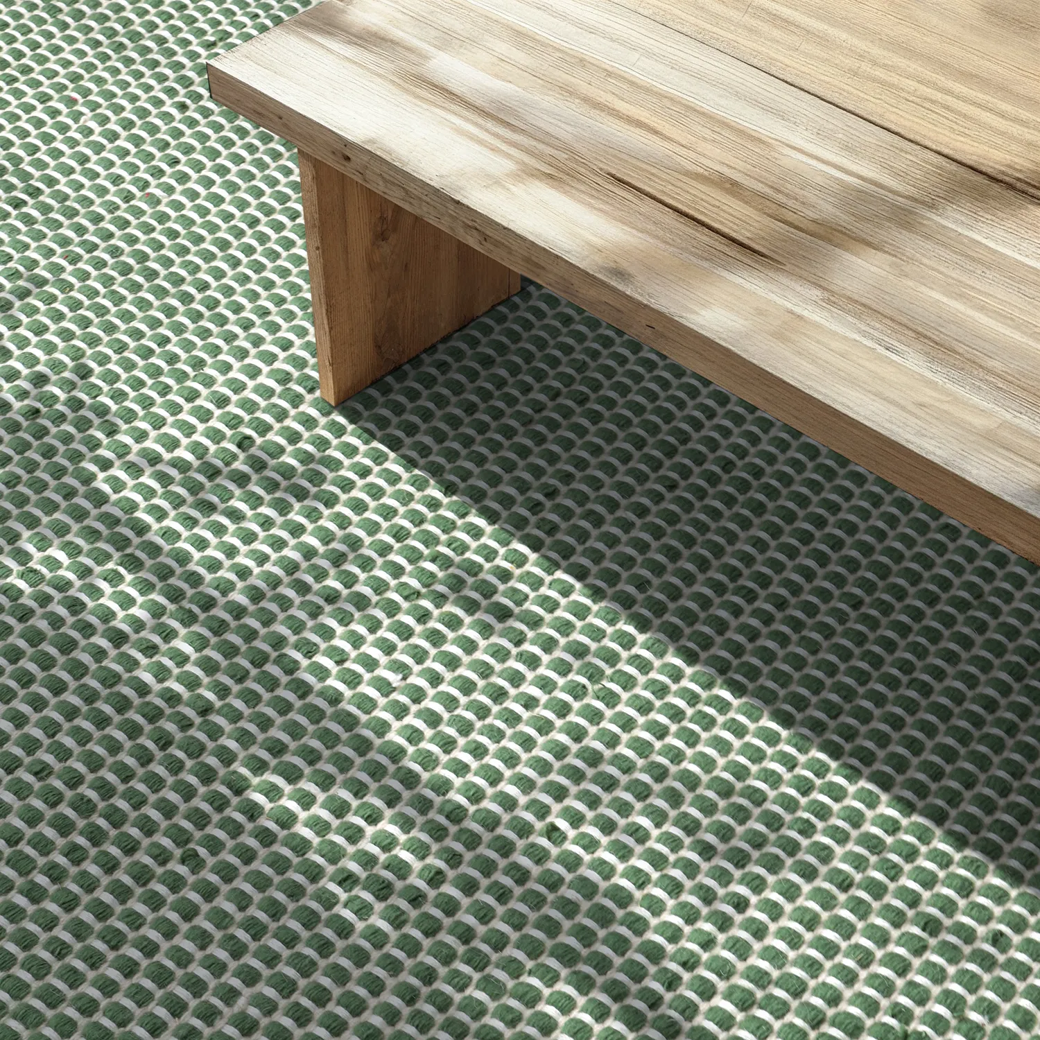 Indoor/Outdoor rug - Coastal Wool Look (green/white)