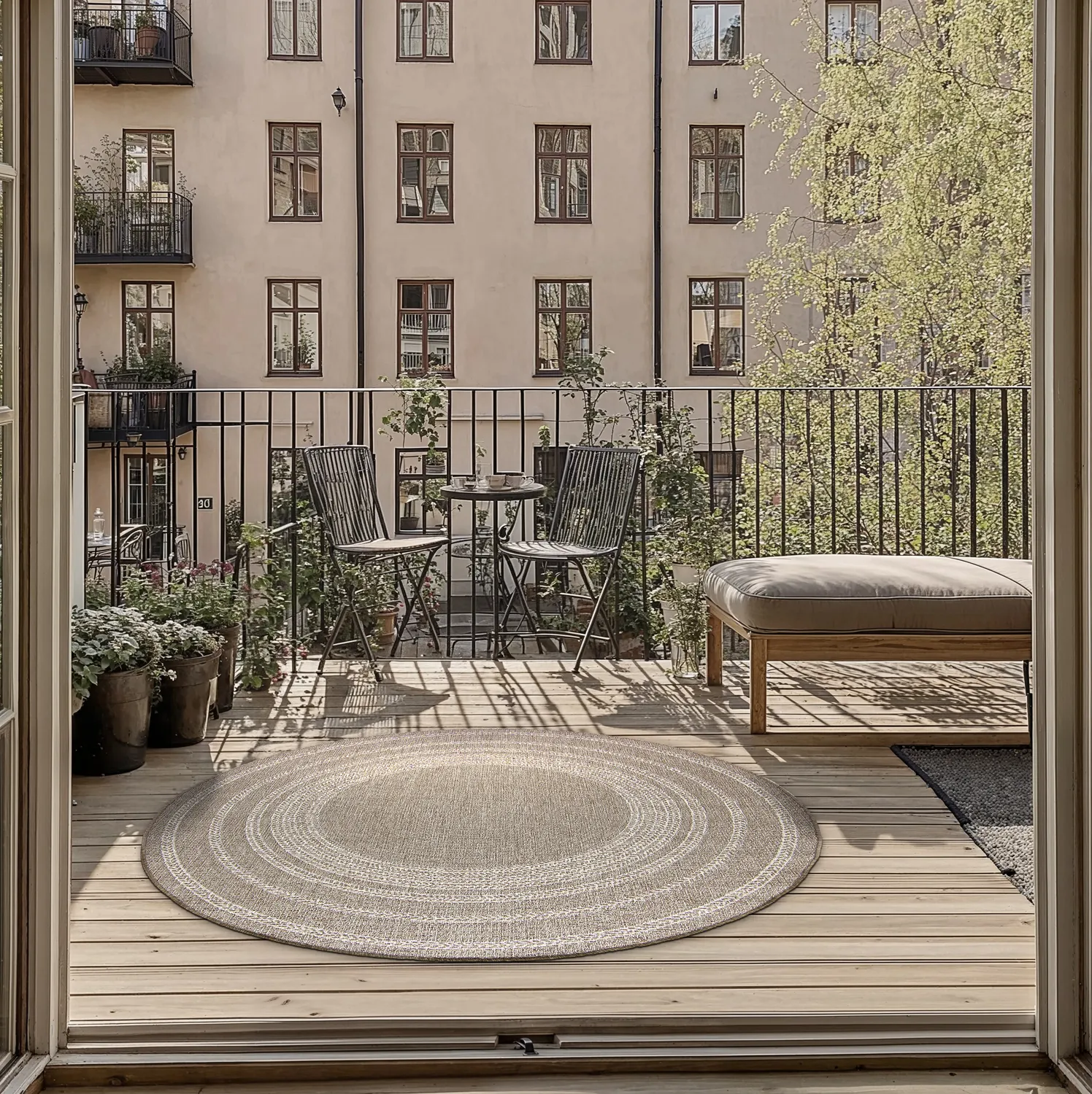 Round rug - Indoor/Outdoor Angus (beige)