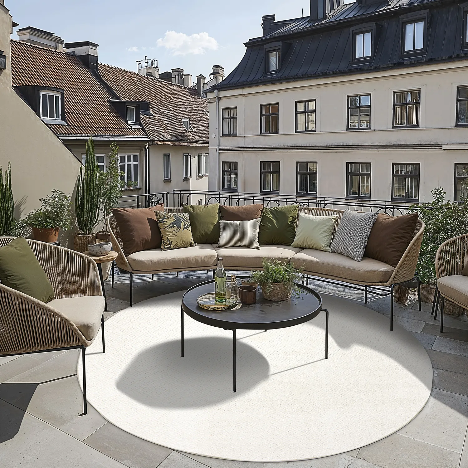 Round rug - Indoor/Outdoor Baldwin (cream)