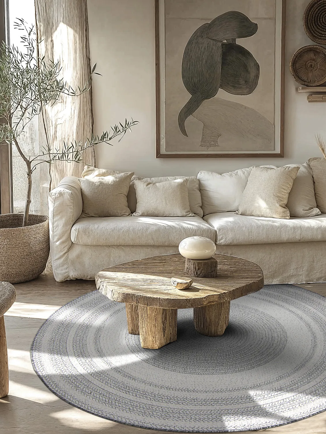 Round rug - Indoor/Outdoor Angus (grey)