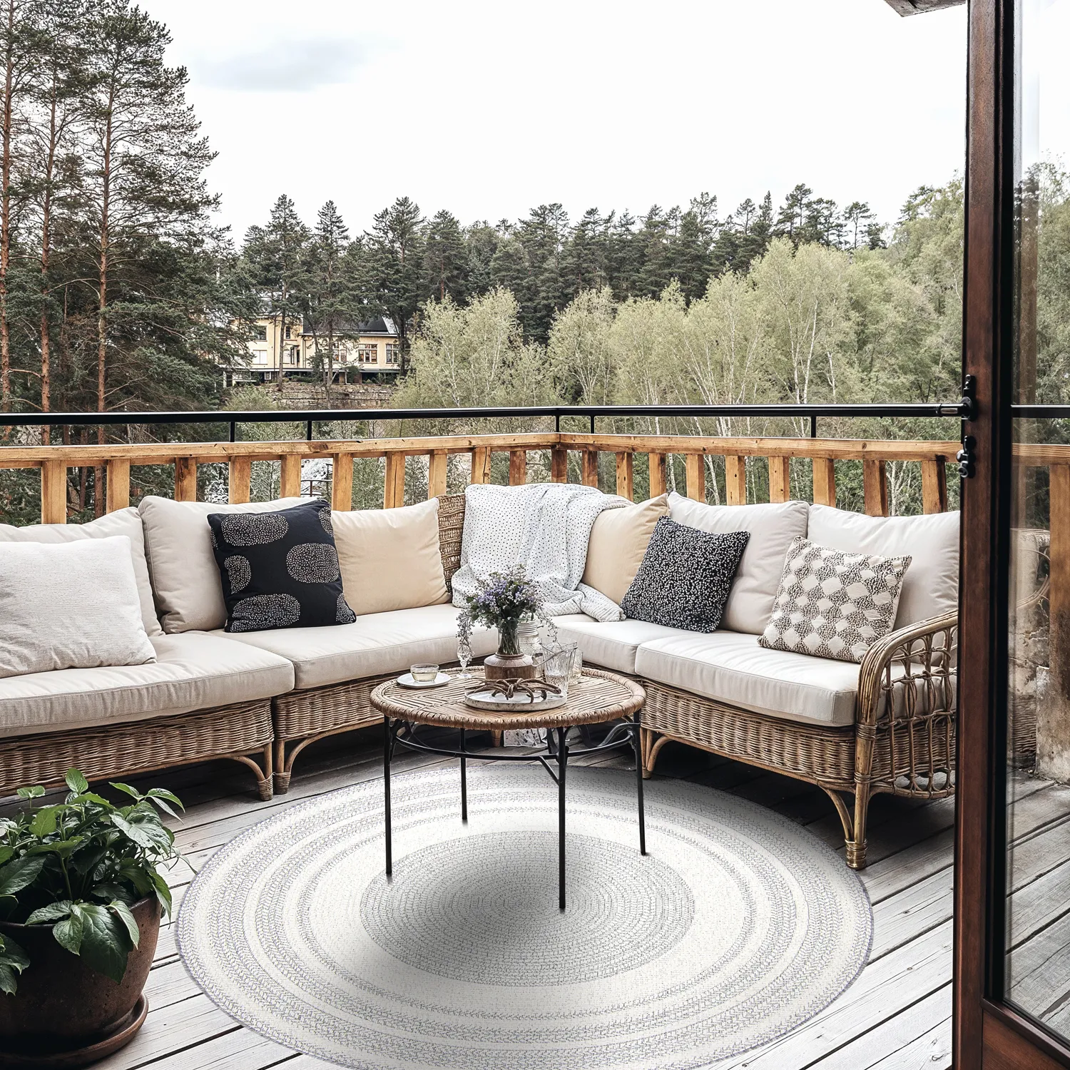 Round rug - Indoor/Outdoor Angus (grey)