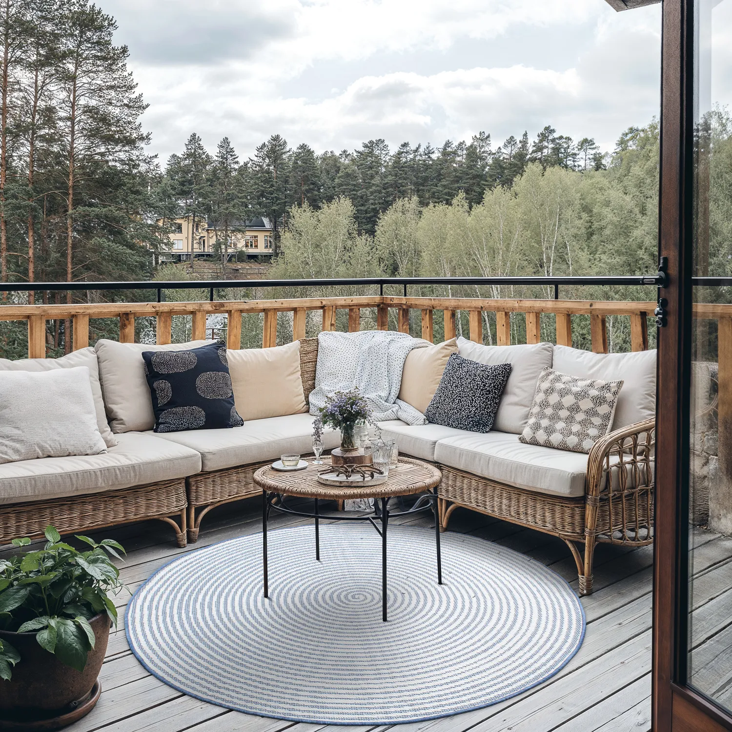 Round rug - Ferragudo (blue)