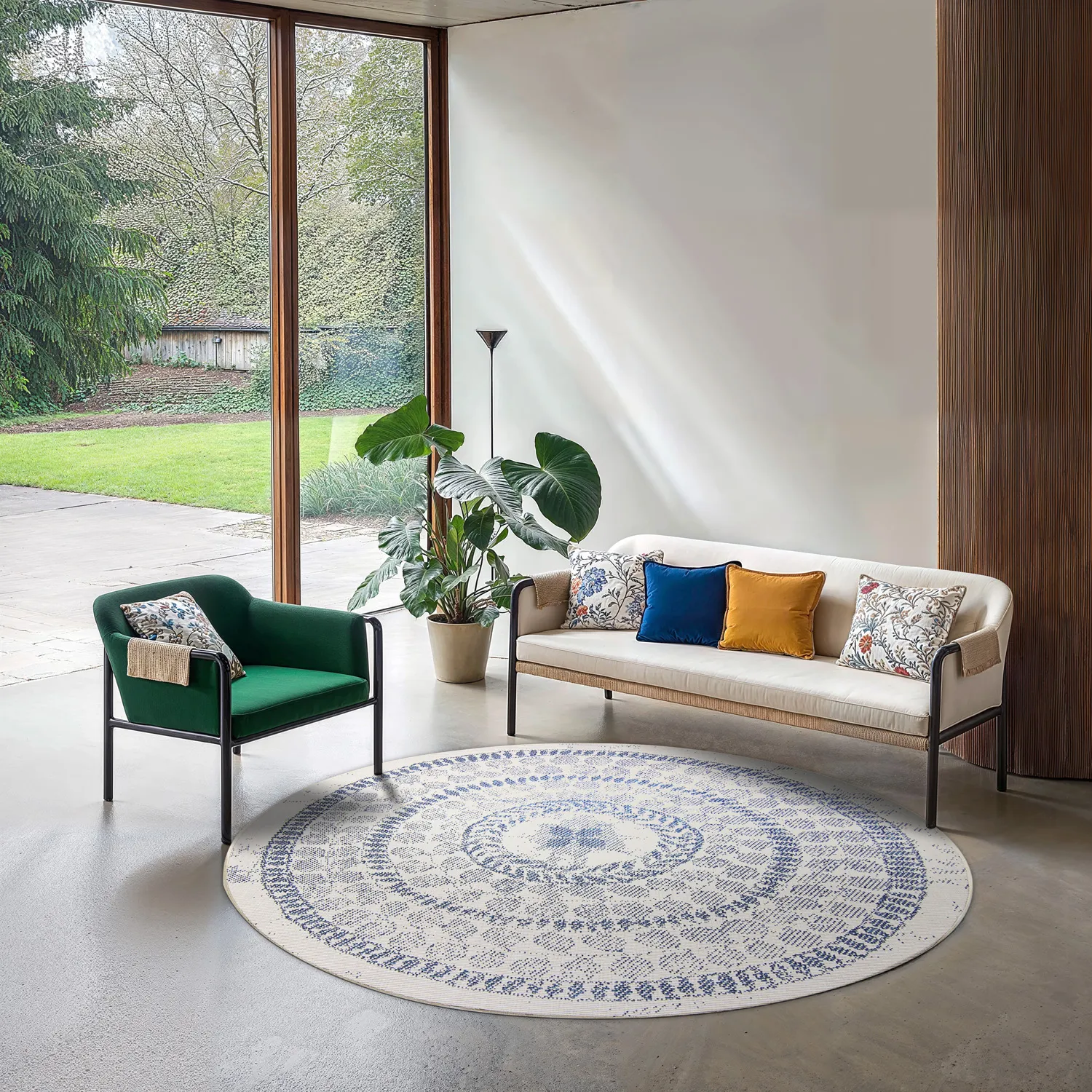 Round rug - Indoor/Outdoor Malcolm (blue)