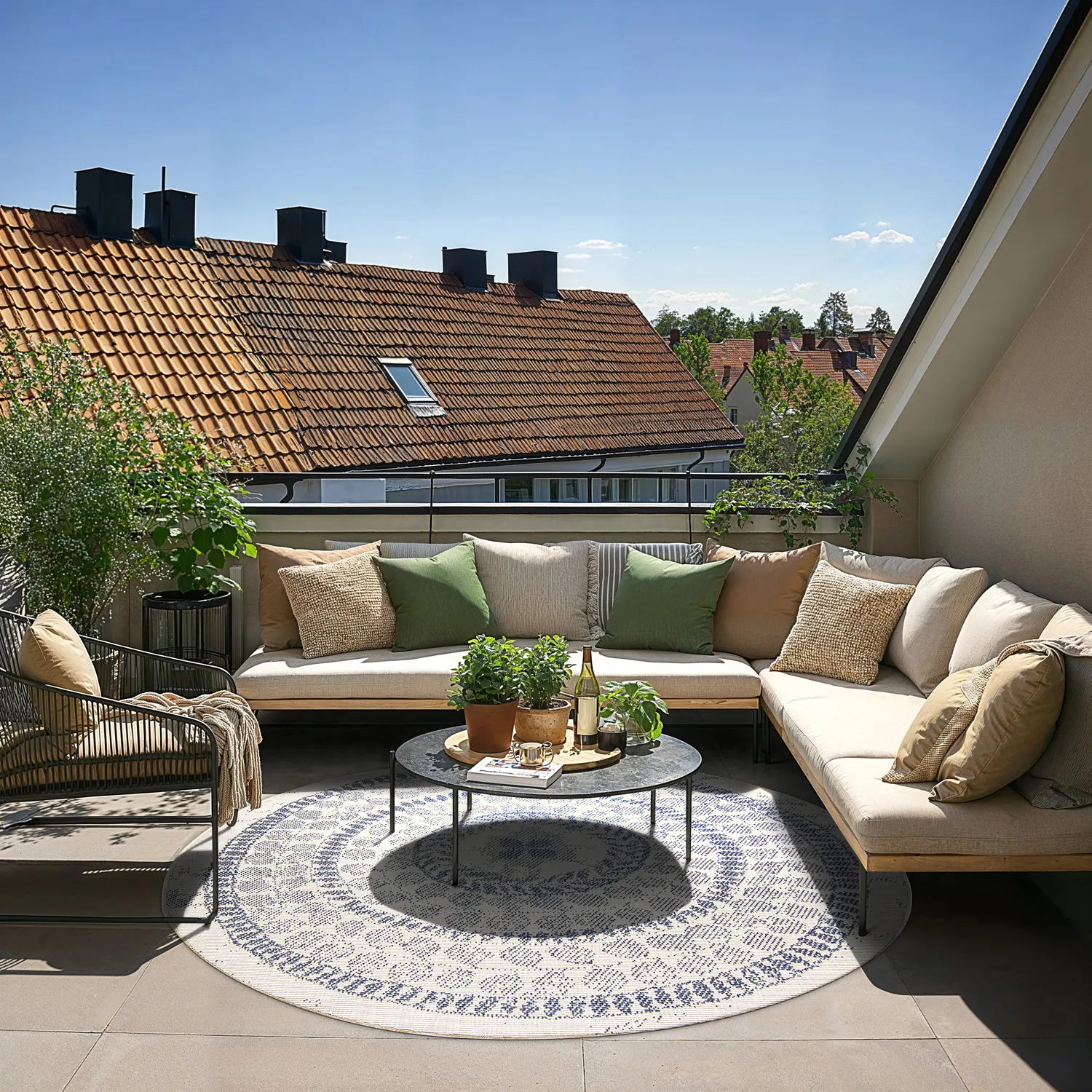 Round rug - Indoor/Outdoor Malcolm (blue)