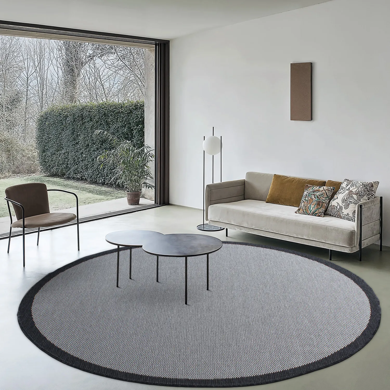 Round rug - Sortelha (black)
