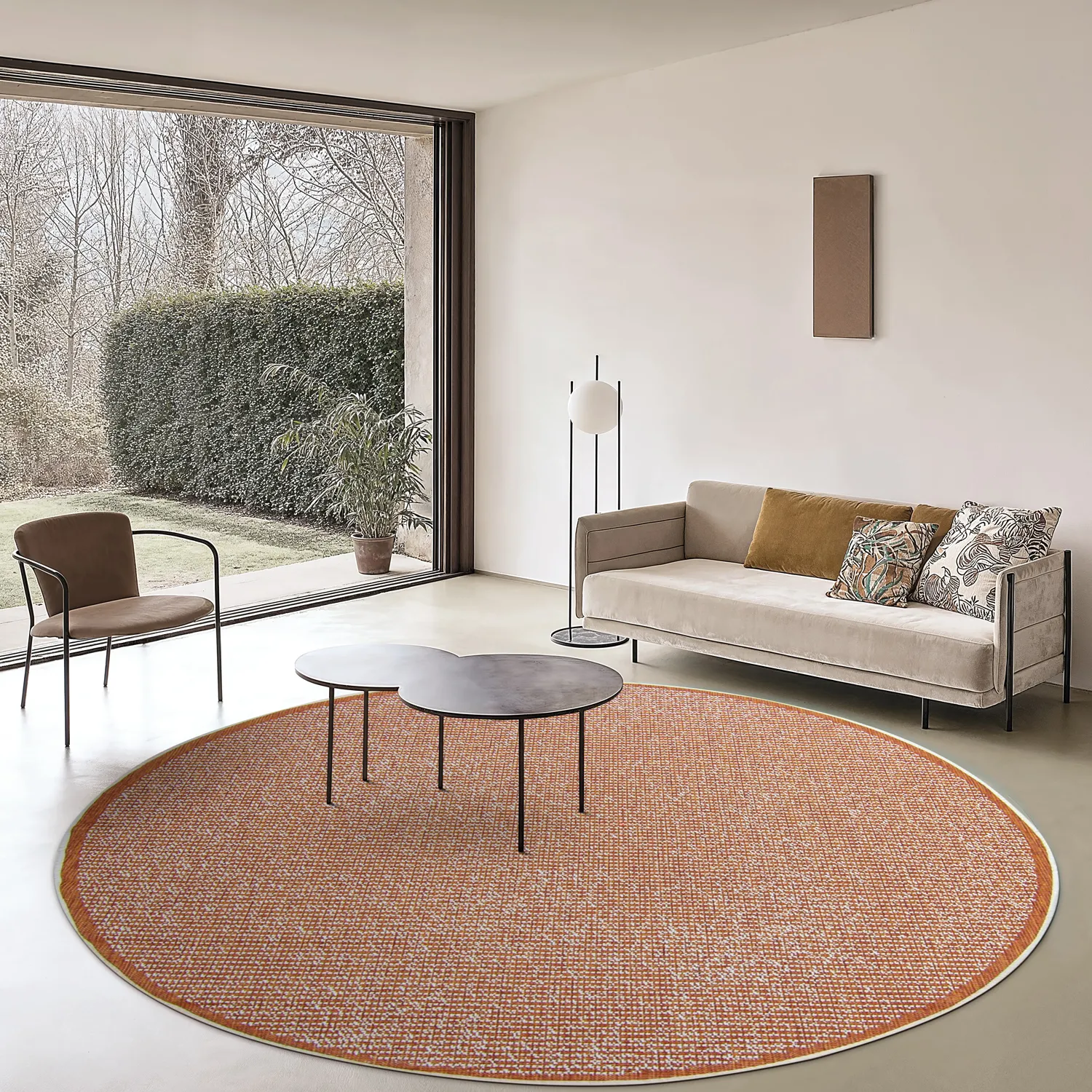 Round rug - Tromsø (orange)