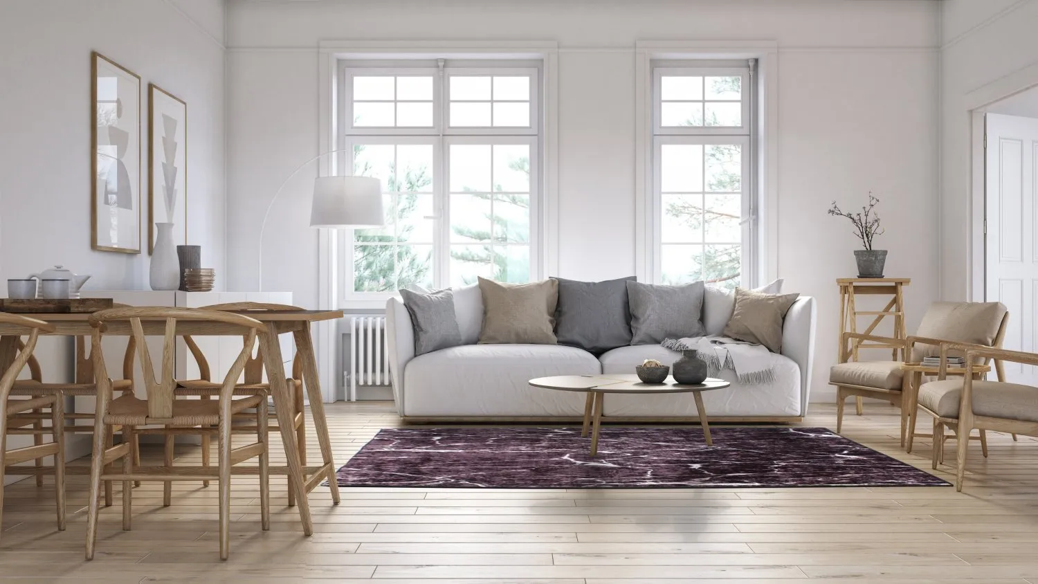 Wilton rug - Vieste (black/white)