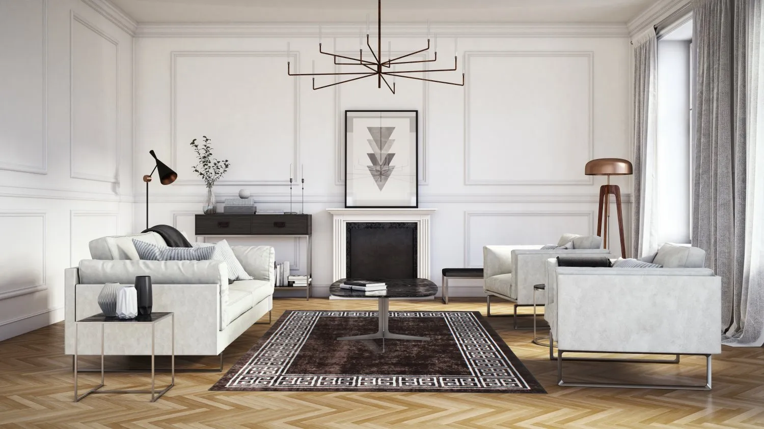 Wilton rug - Kuba (black/white)