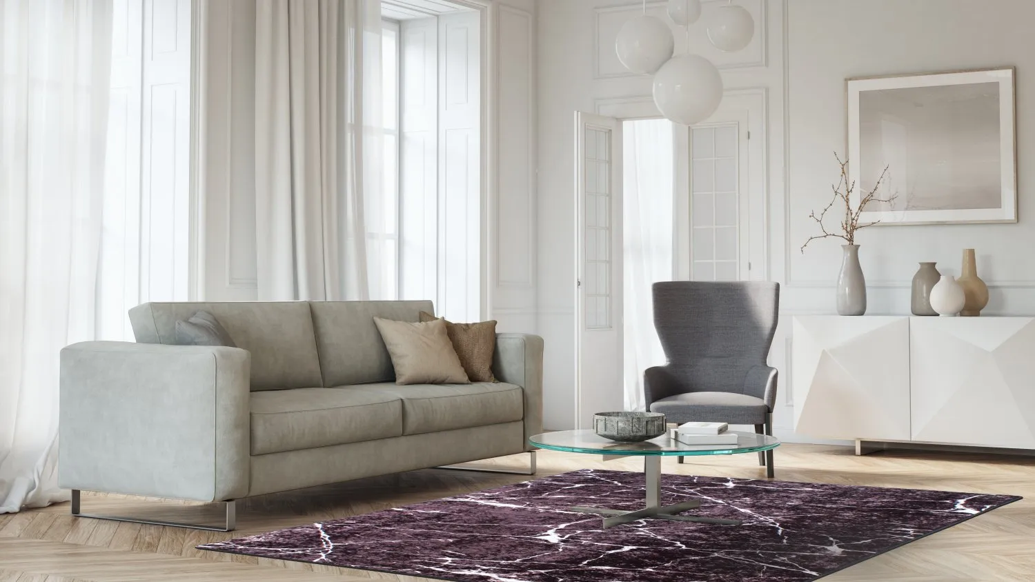 Wilton rug - Vieste (black/white)