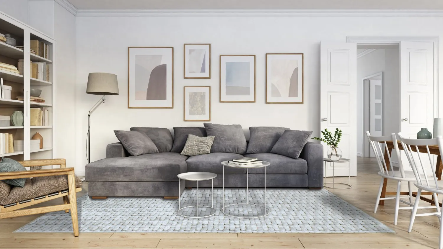 Wilton rug - Sevgi (grey/white)