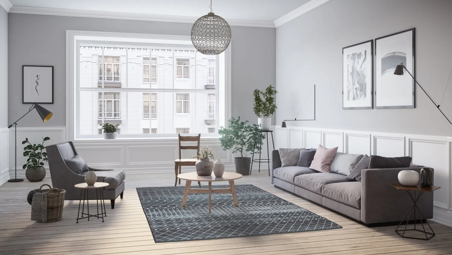 Wilton rug - Stella (black/white)