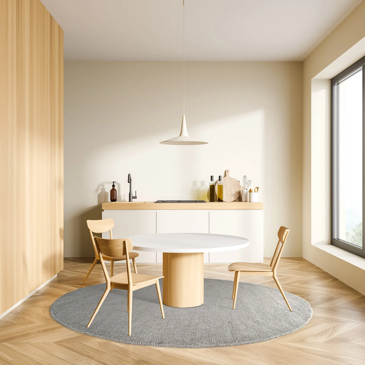 Round rug - Bibury (light grey)