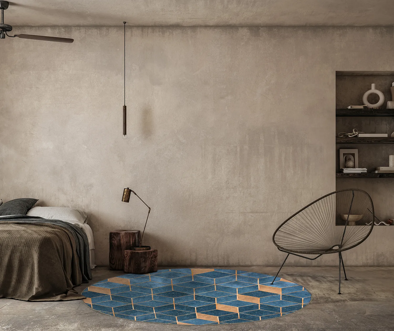 Round rug - Brigooda (light blue)