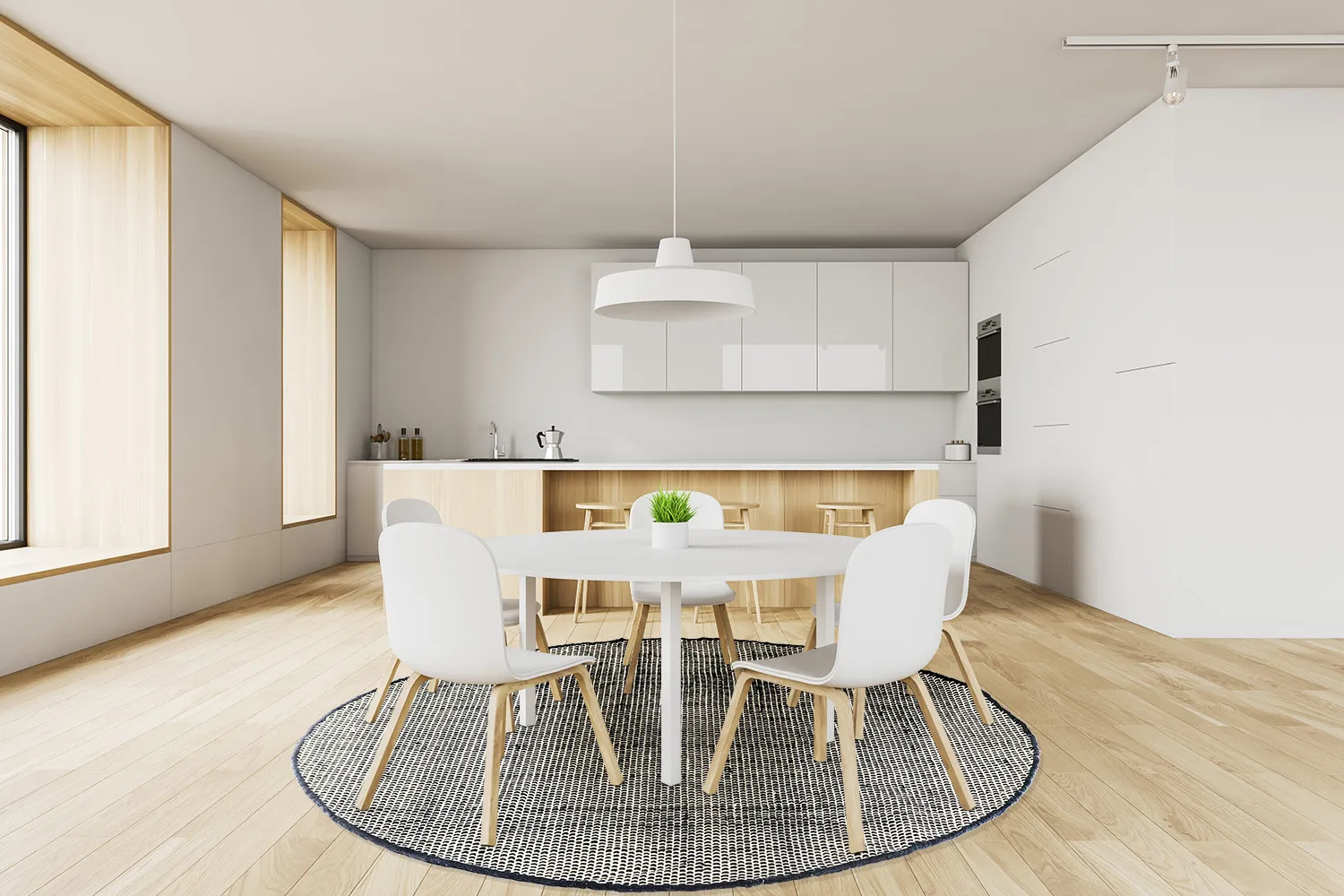 Round rug - Coastal (black/white)