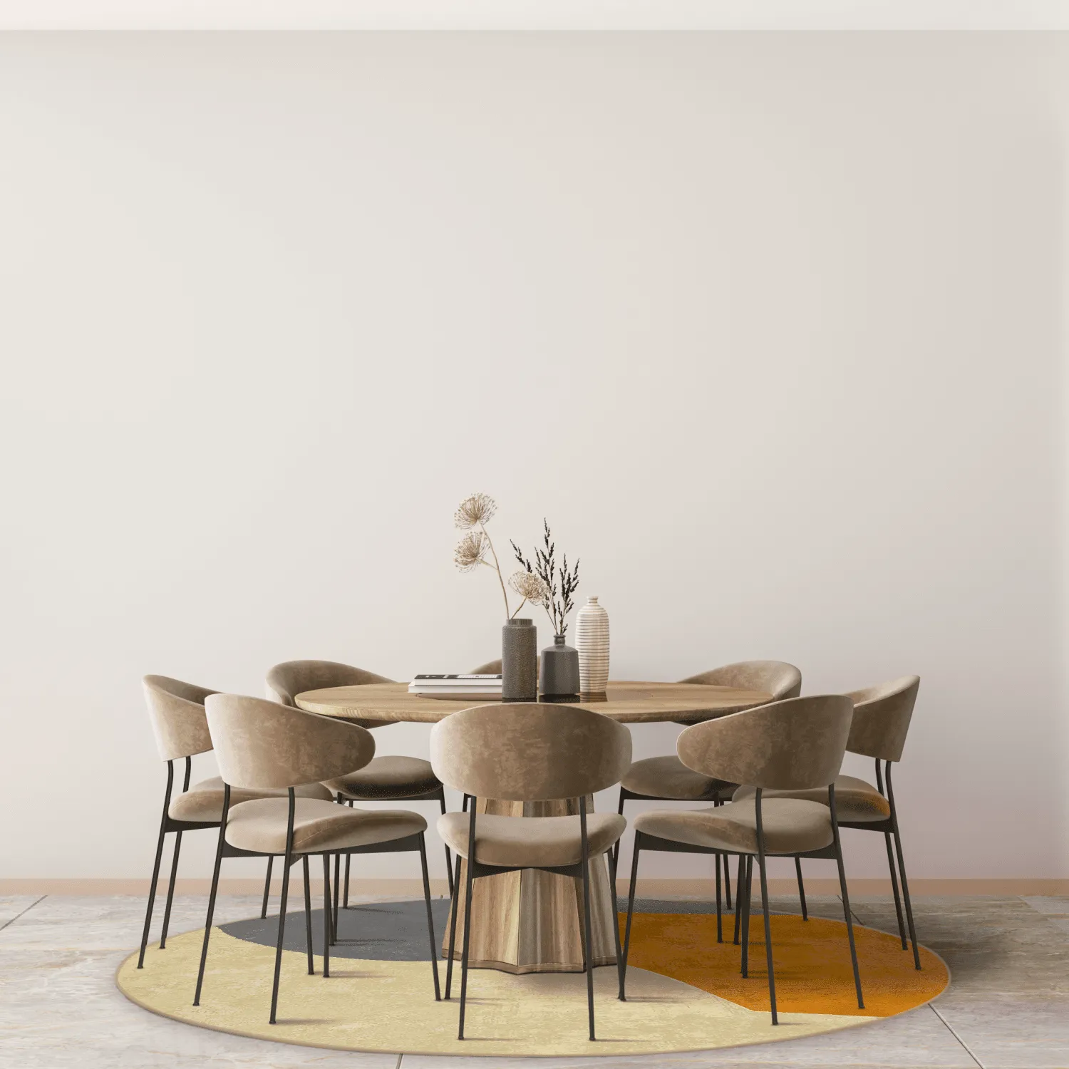 Round rug - Lazio (grey/multi)