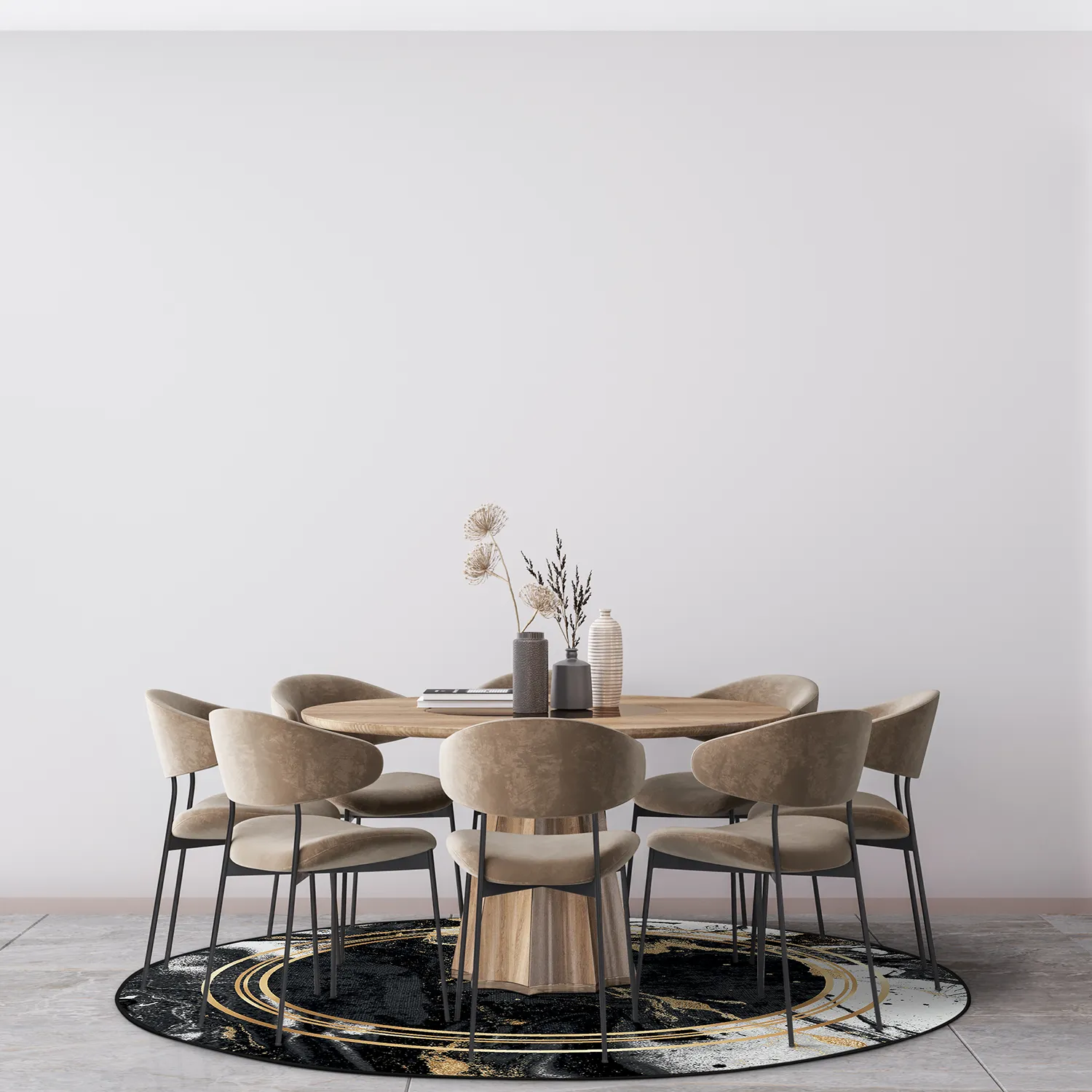 Round rug - Emery (black)