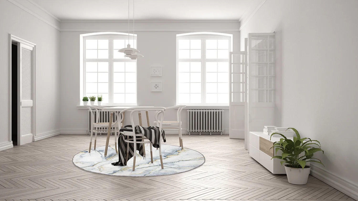 Round rug - Genova (white)