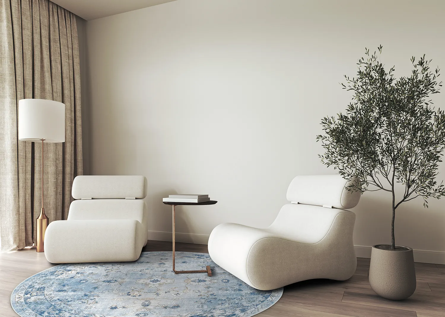Round rug - Gombalia (light blue)