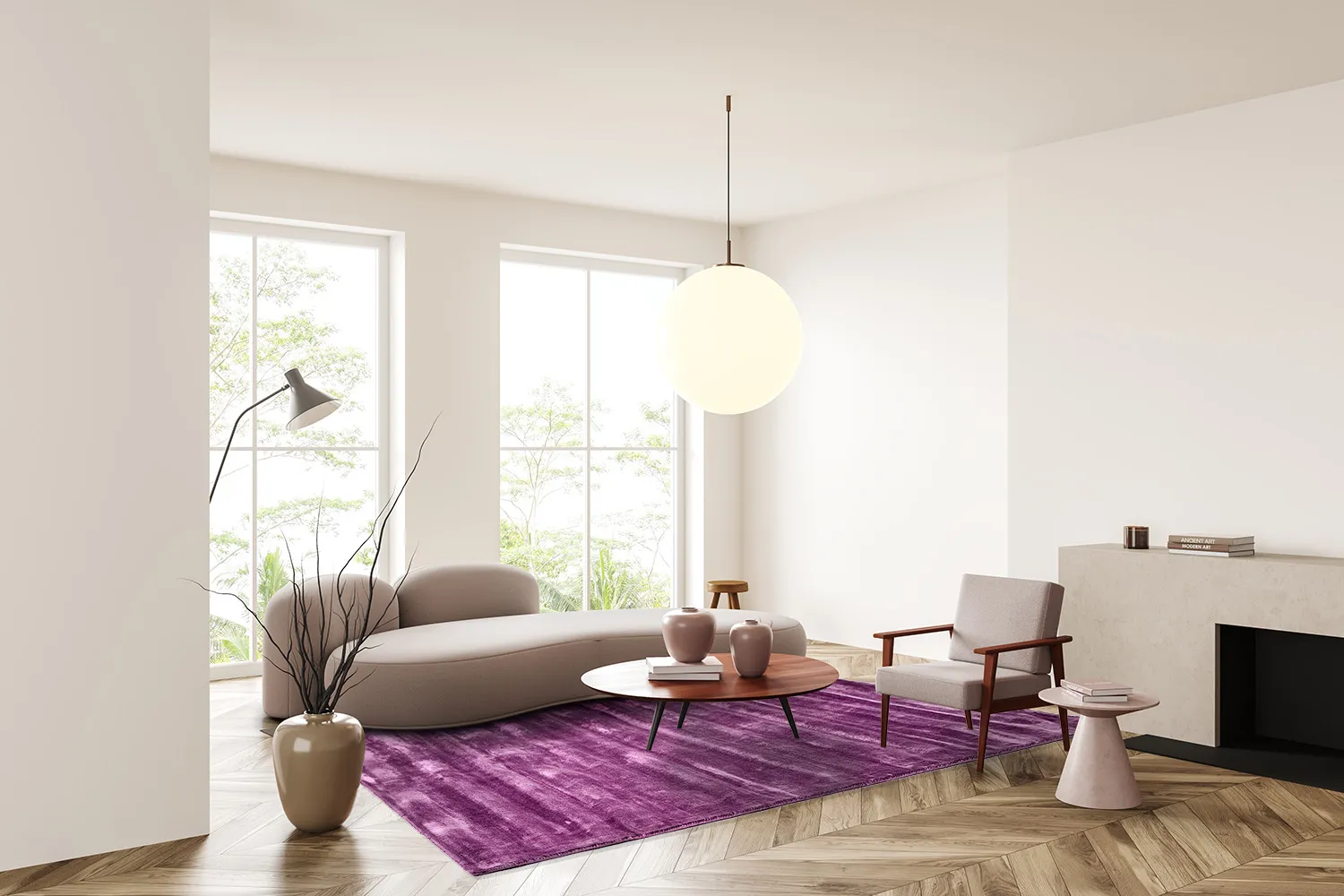 Viscose rug - Jodhpur Special Luxury Edition (purple)