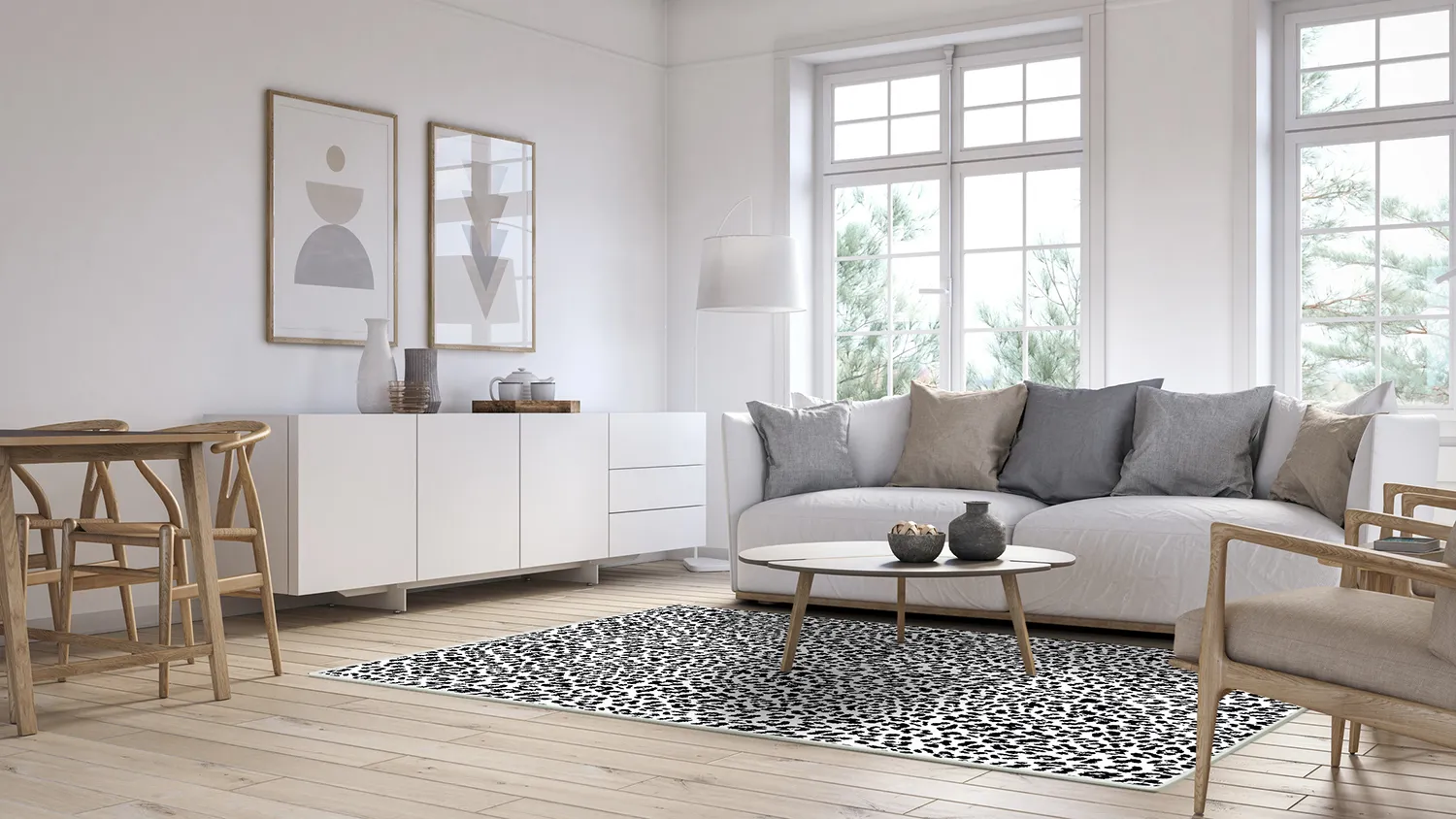 Wilton rug - Leopard (black/white)