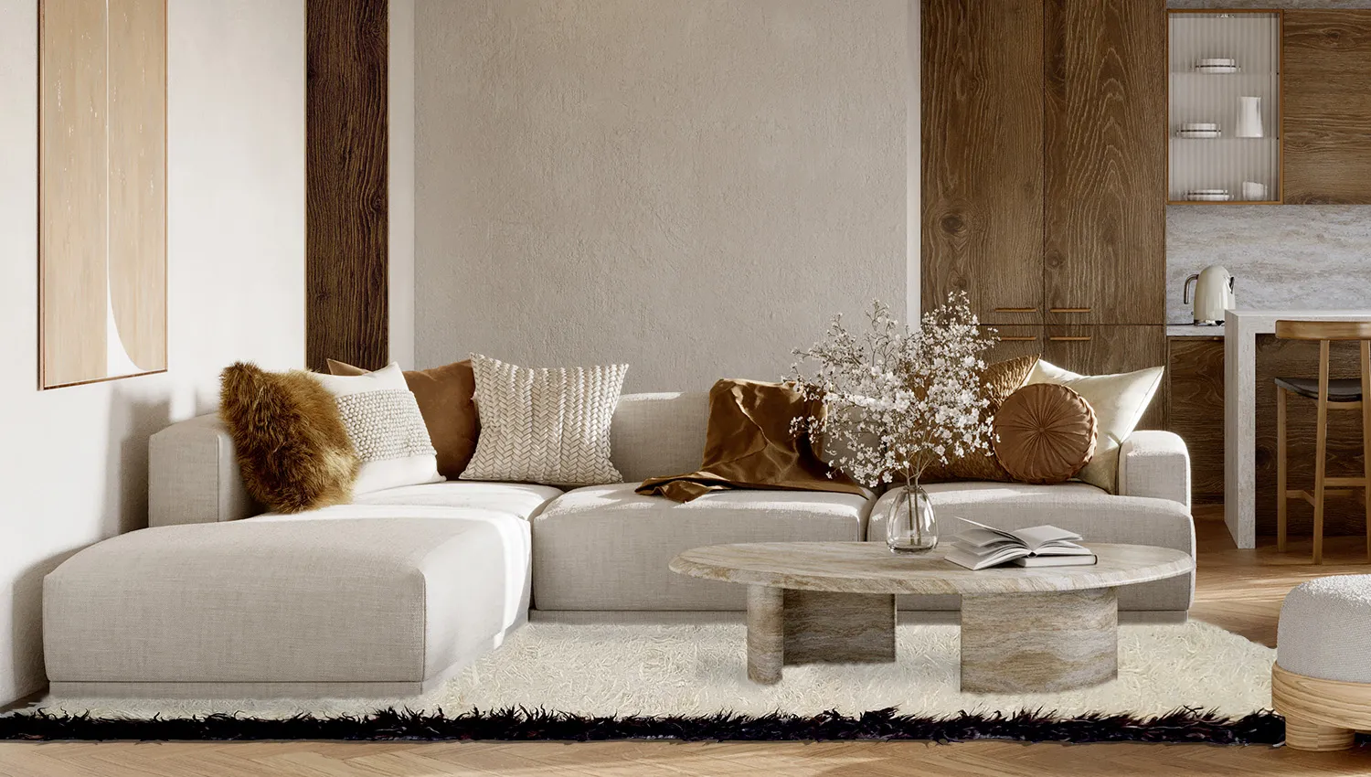 Wool rug - Nova (white/black)