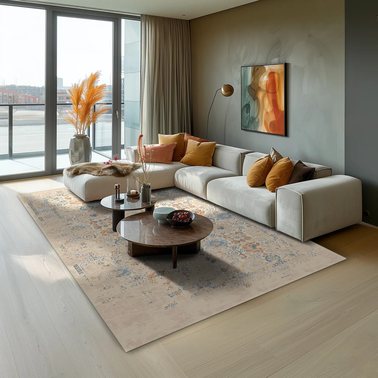Wilton rug - Oakley (beige/blue)