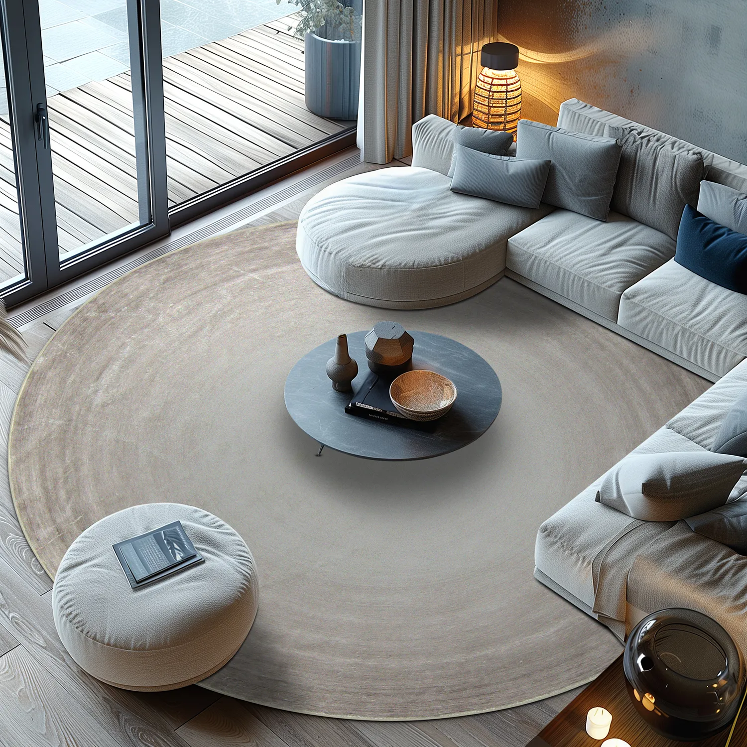 Round rug - Shade (beige/grey)