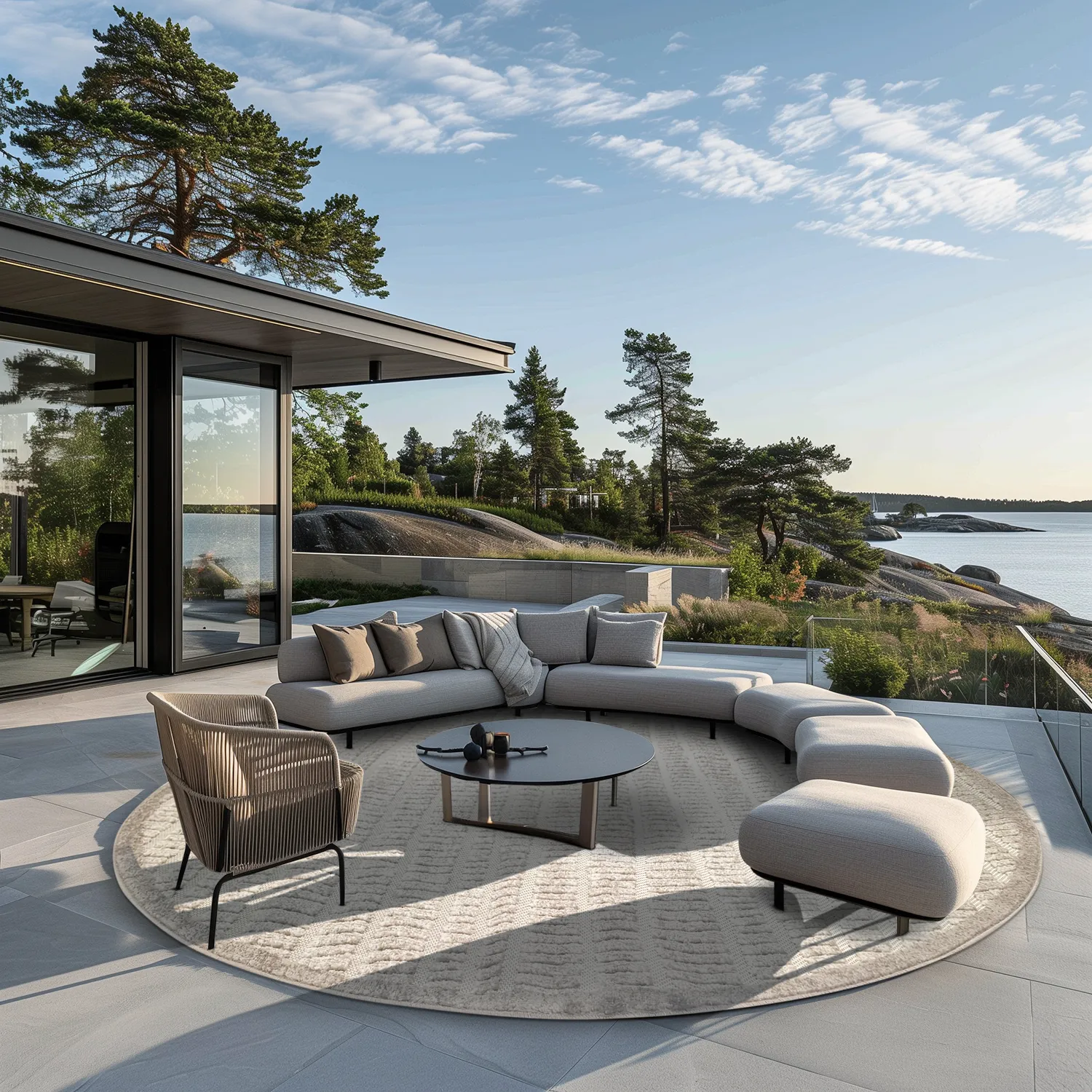 Round rug - Indoor/Outdoor Kendall (cream/grey)