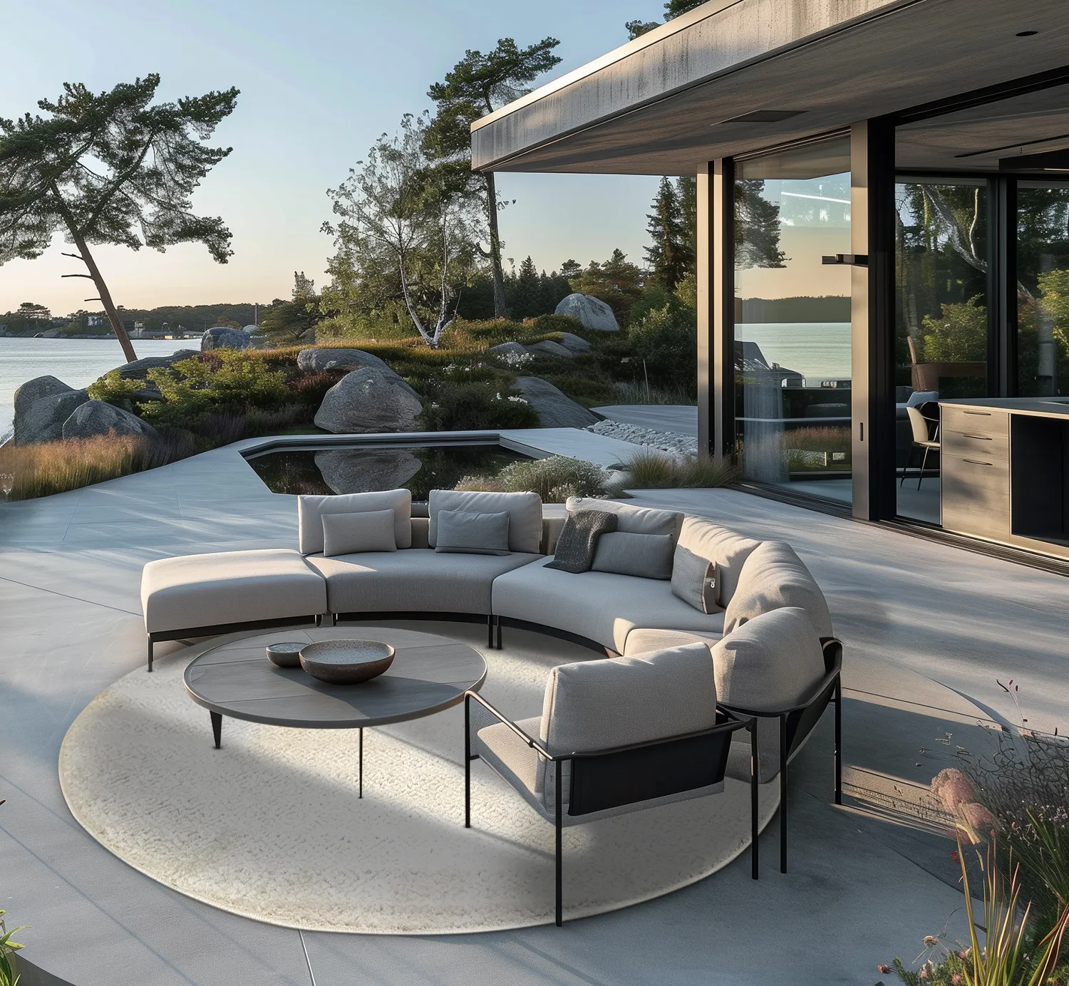 Round rug - Indoor/Outdoor Baldwin (cream)