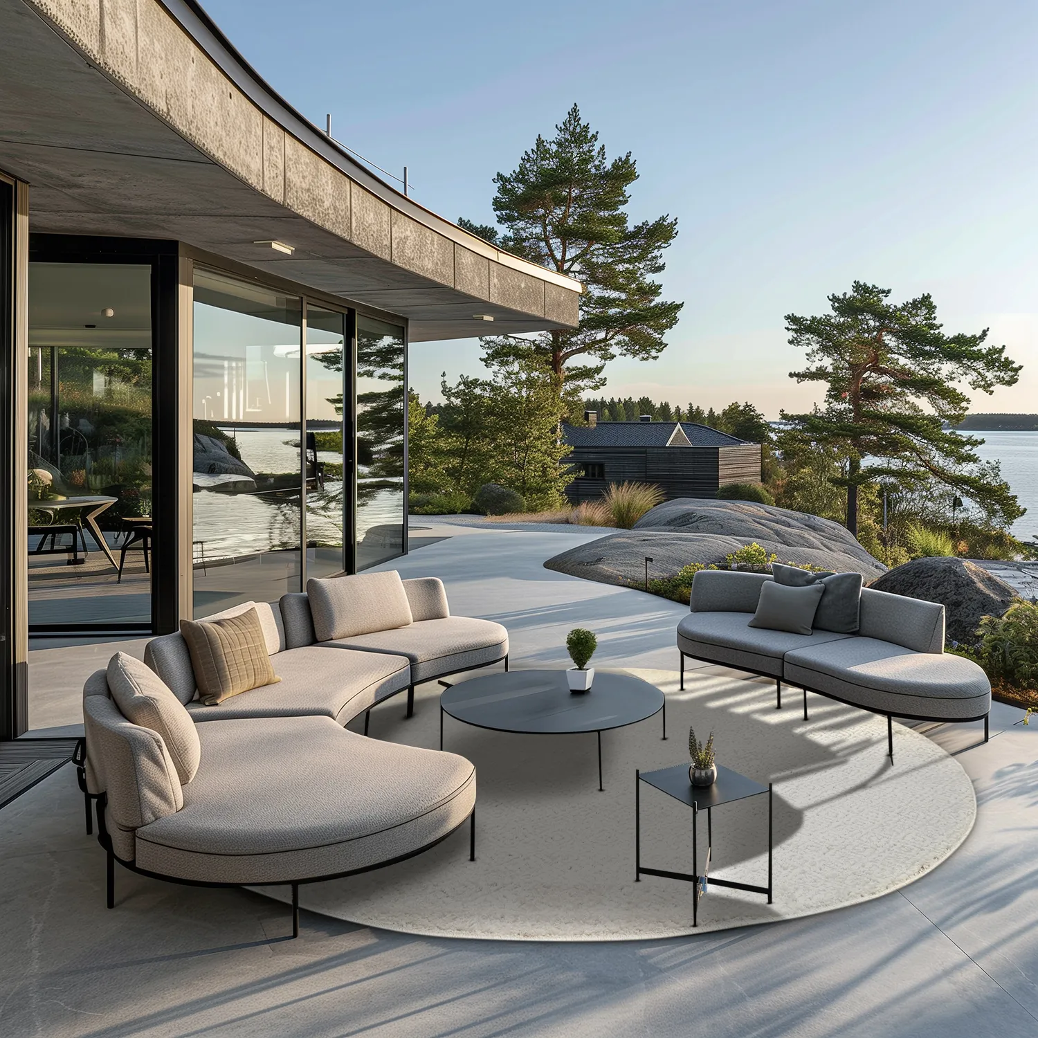 Round rug - Indoor/Outdoor Baldwin (cream)