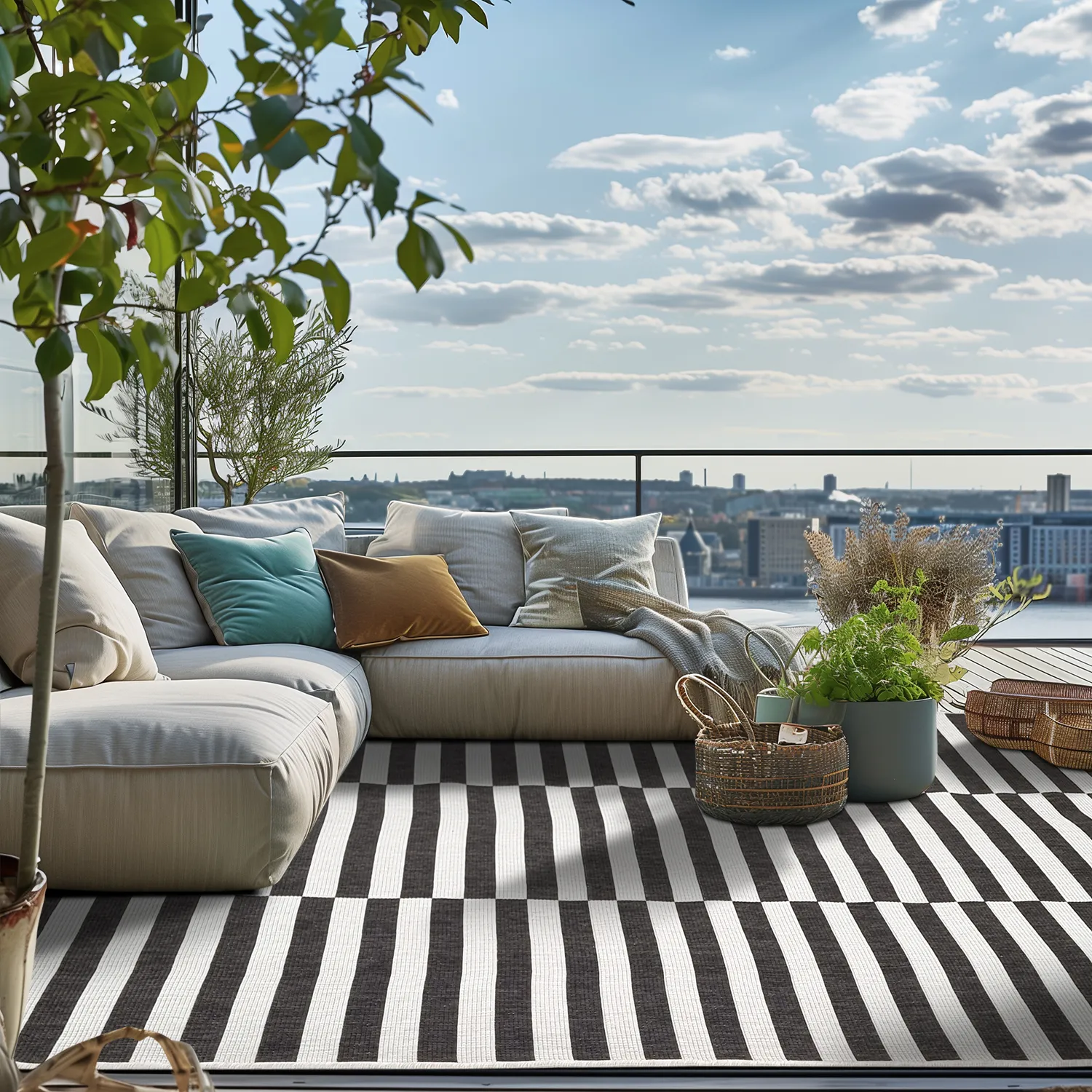 Indoor/Outdoor rug - Roscoe (black)