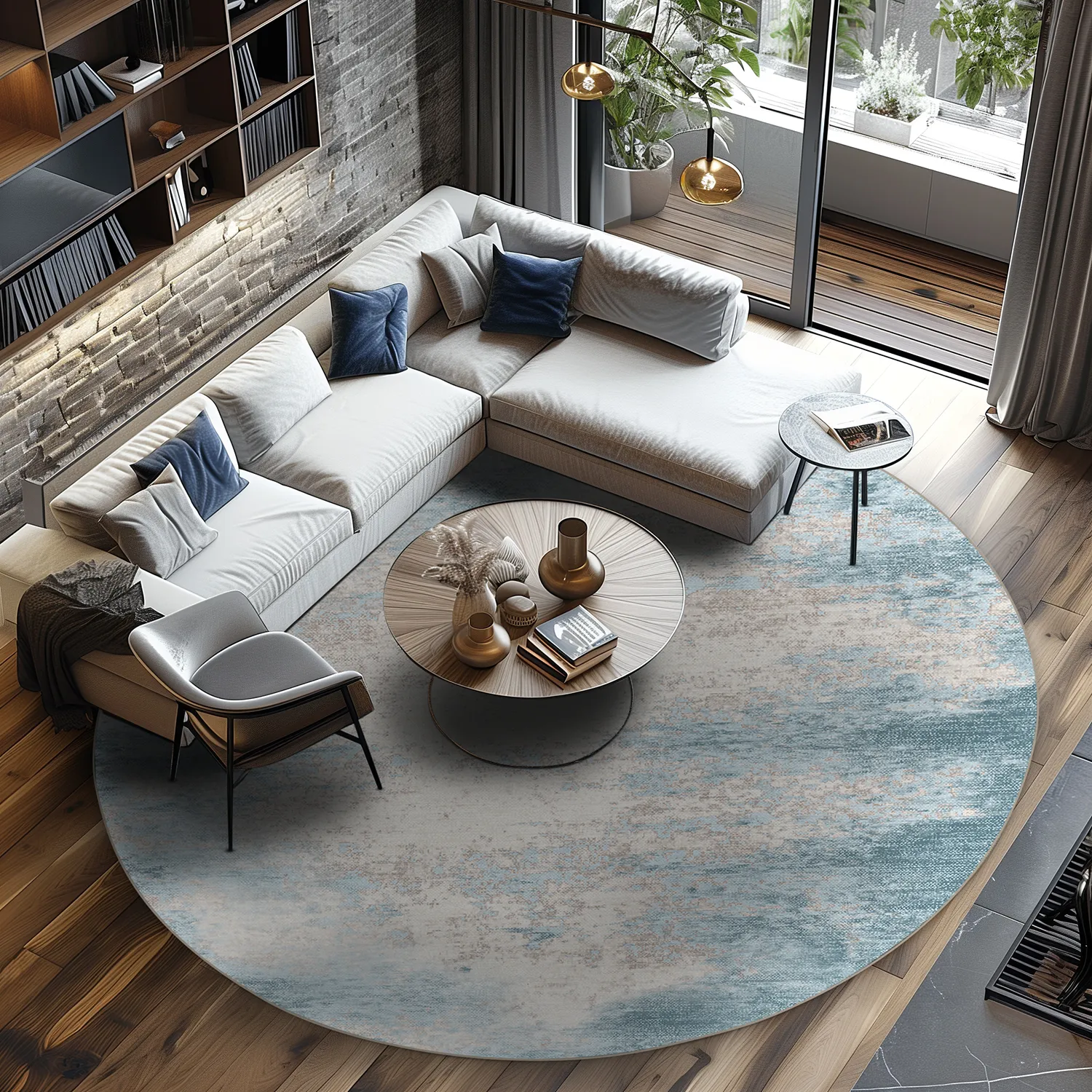 Round rug - Zarzi (blue)