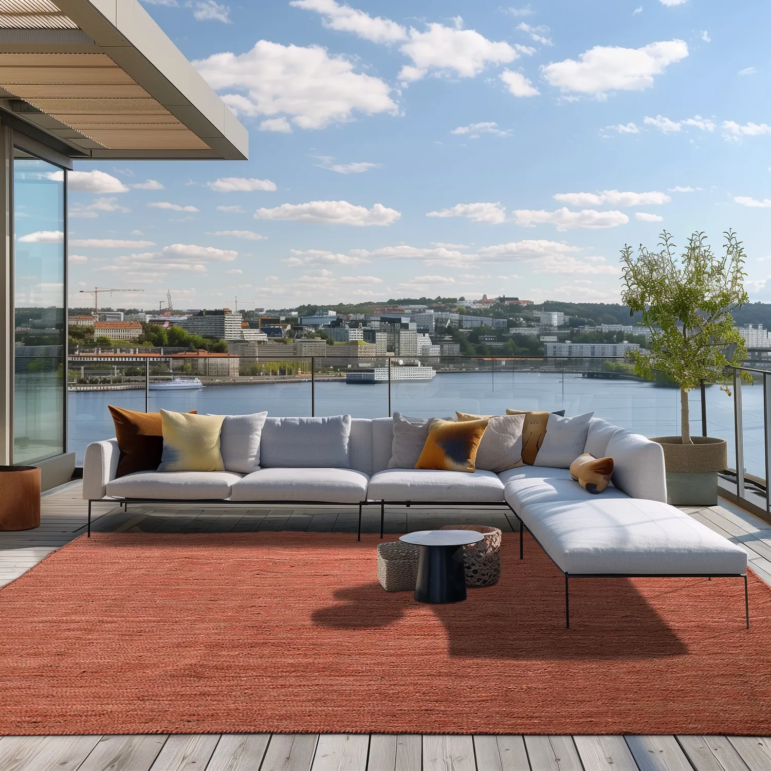 Jute rug - Amasia (chestnut)