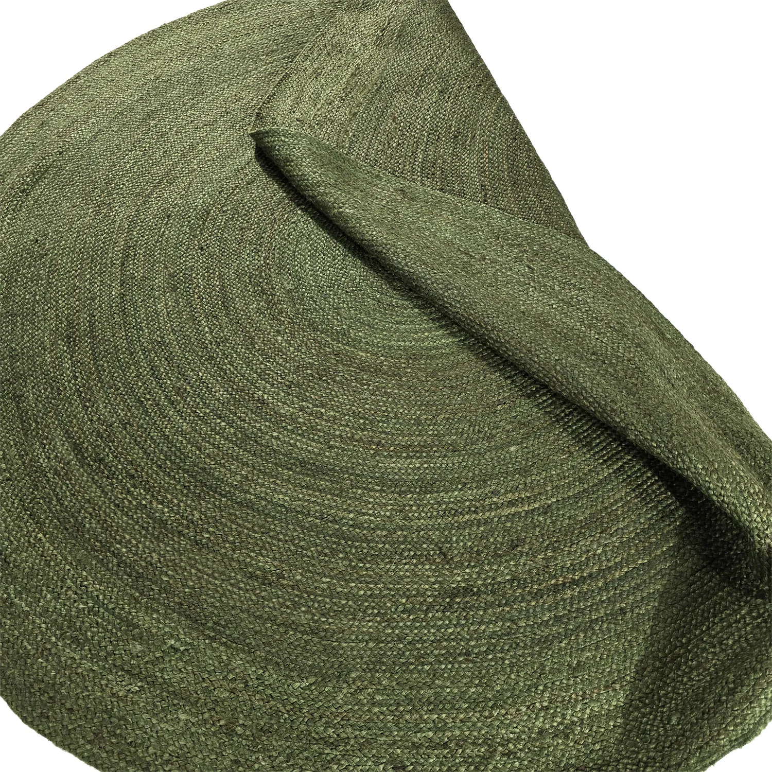 Round jute rug - Amasia (army green)