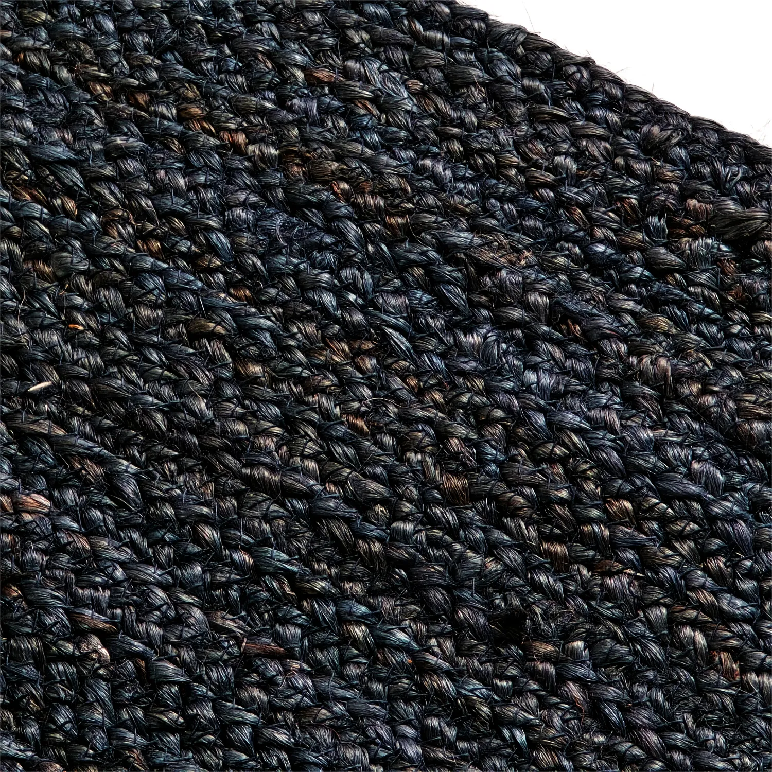 Round jute rug - Amasia (dark blue)