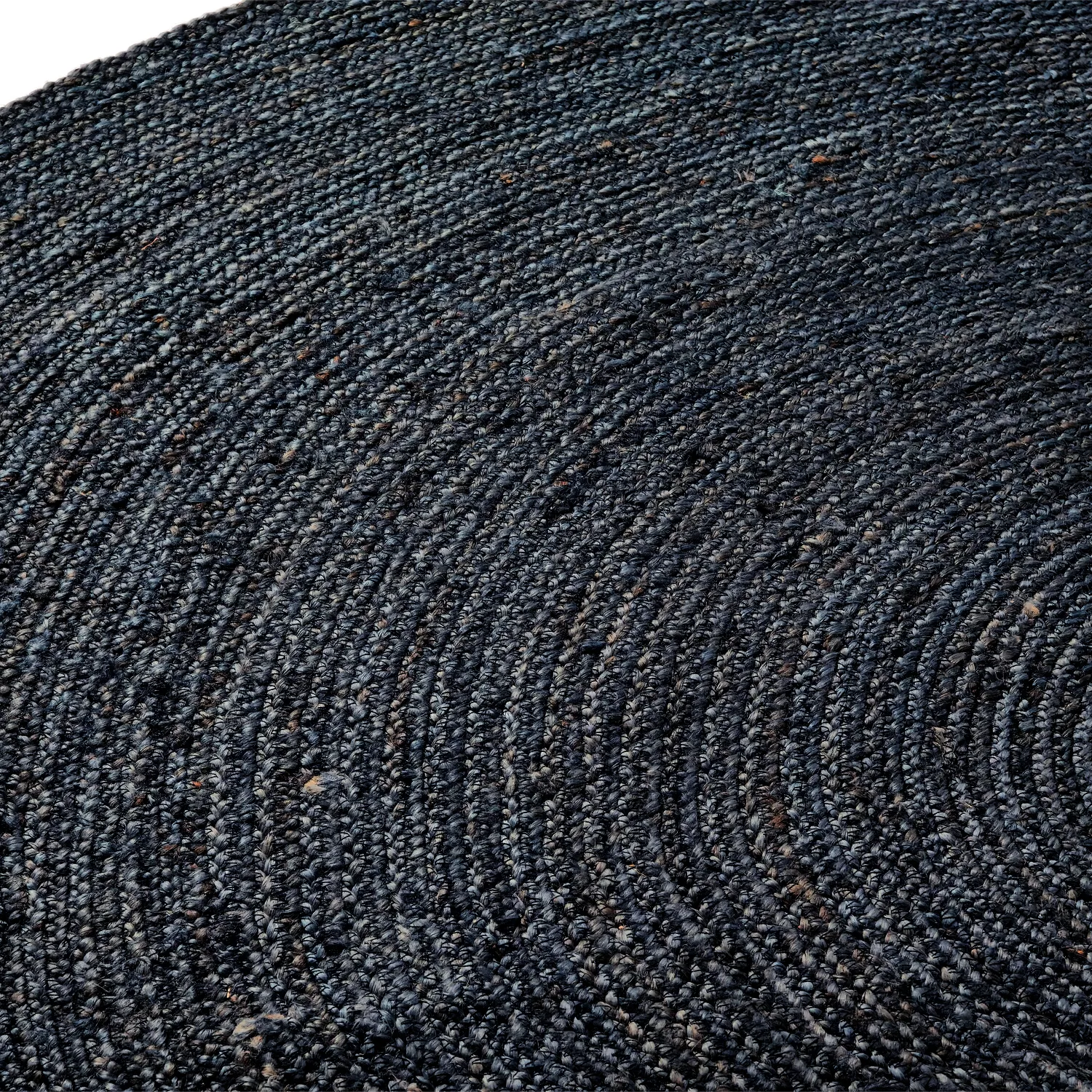 Round jute rug - Amasia (dark blue)