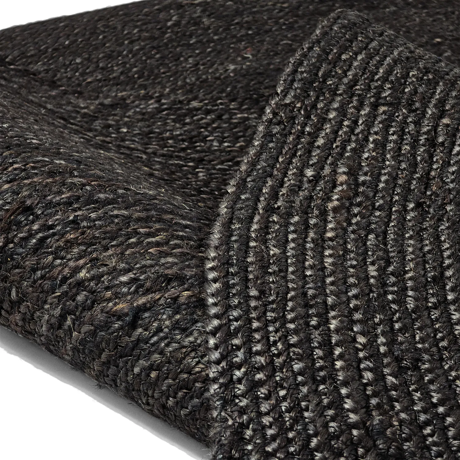 Round jute rug - Amasia (black)