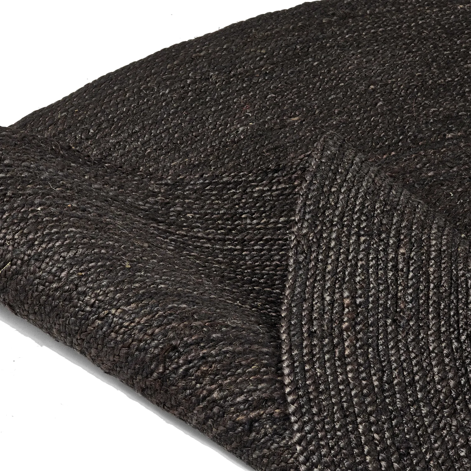 Round jute rug - Amasia (black)