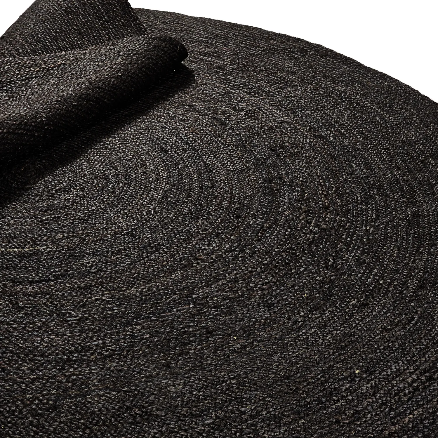 Round jute rug - Amasia (black)