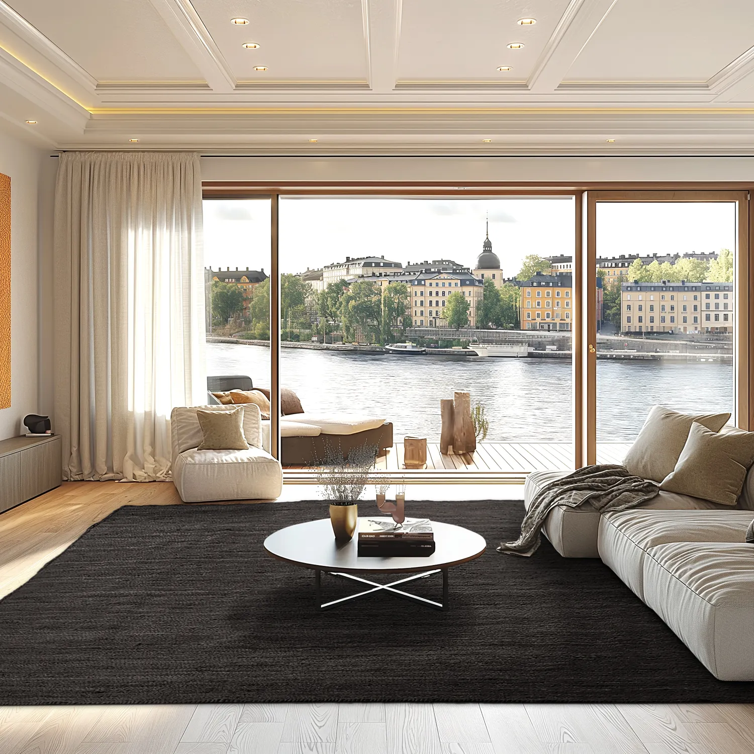 Jute rug - Amasia (black)