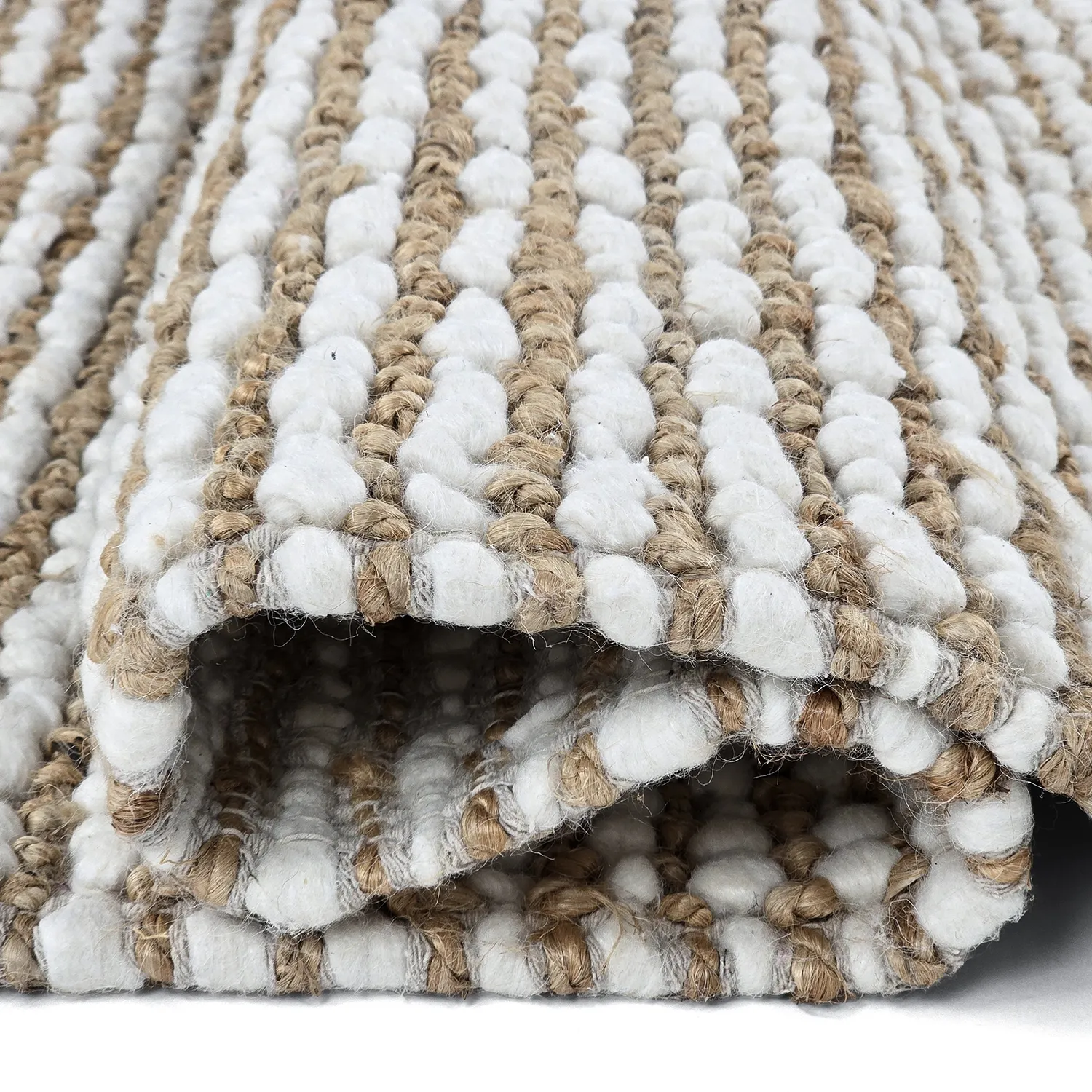 Jute rug - Bally Jute/wool Bubble (natural/white)