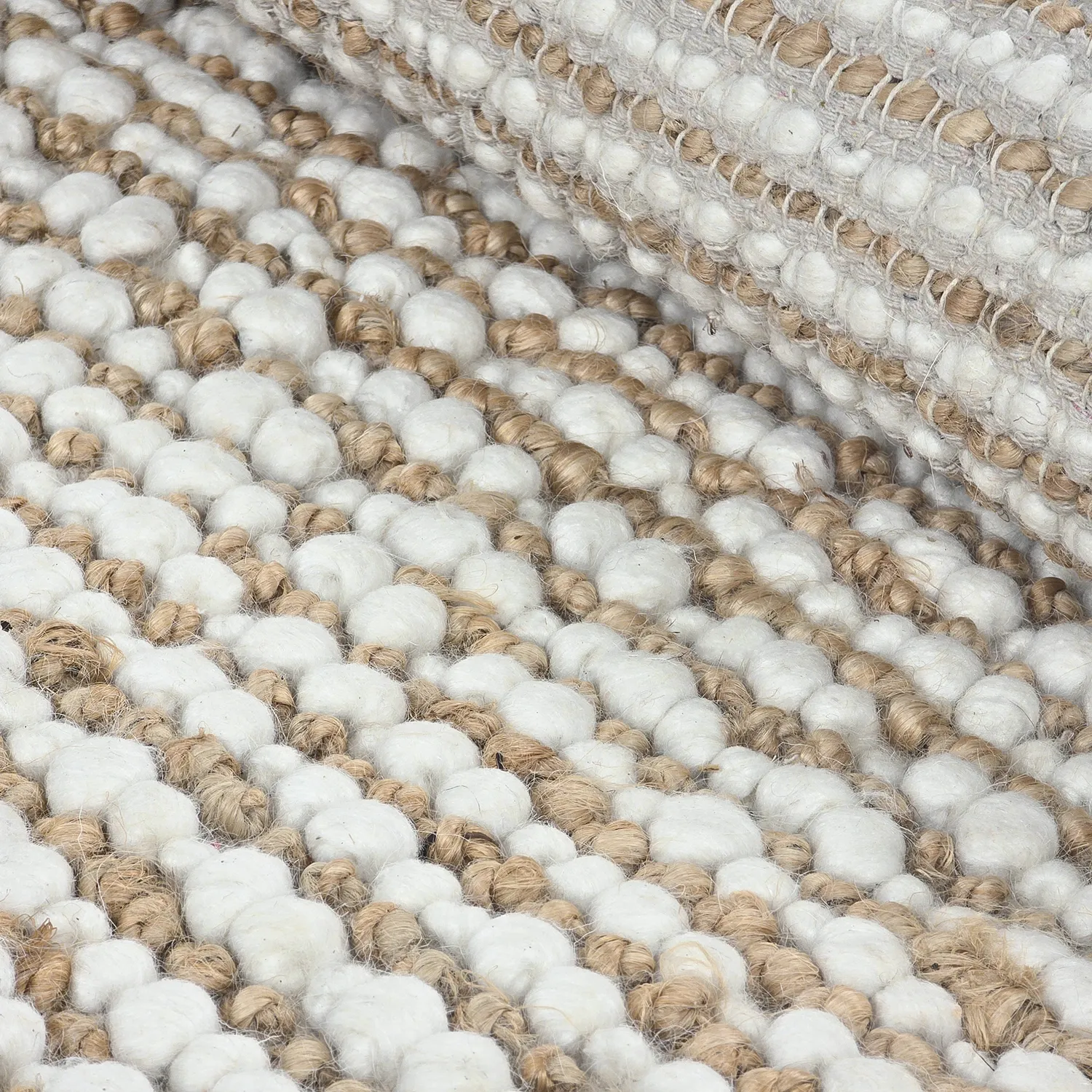 Jute rug - Bally Jute/wool Bubble (natural/white)